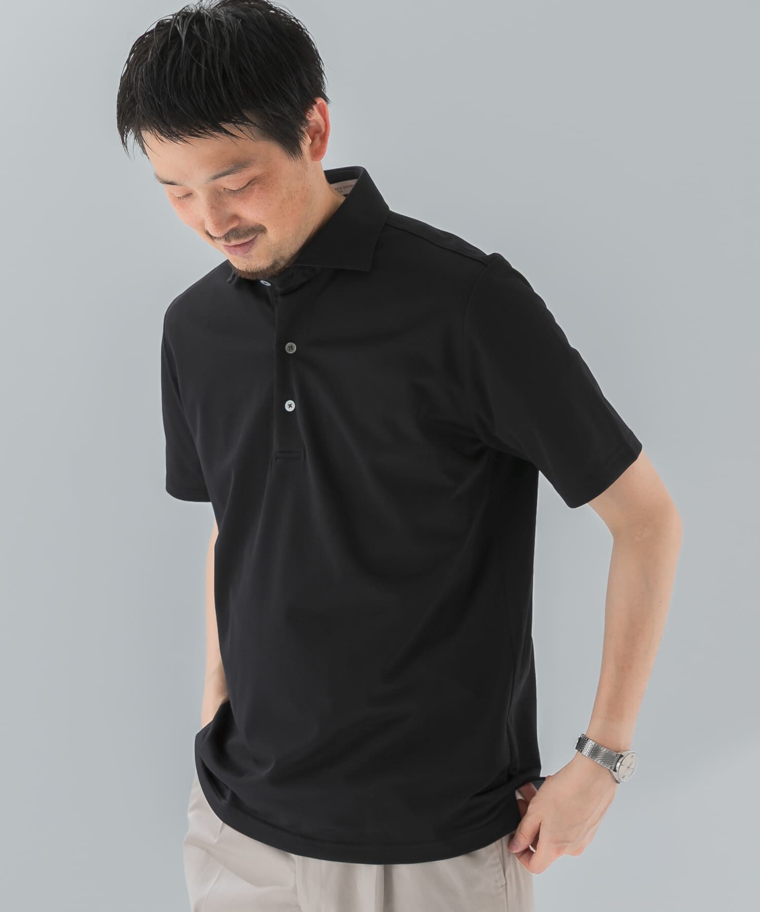 URBAN RESEARCH DOORS「『イージーケア/速乾性』LIFE STYLE TAILOR　トリコット半袖プルオーバー」|シャツ・ブラウス|