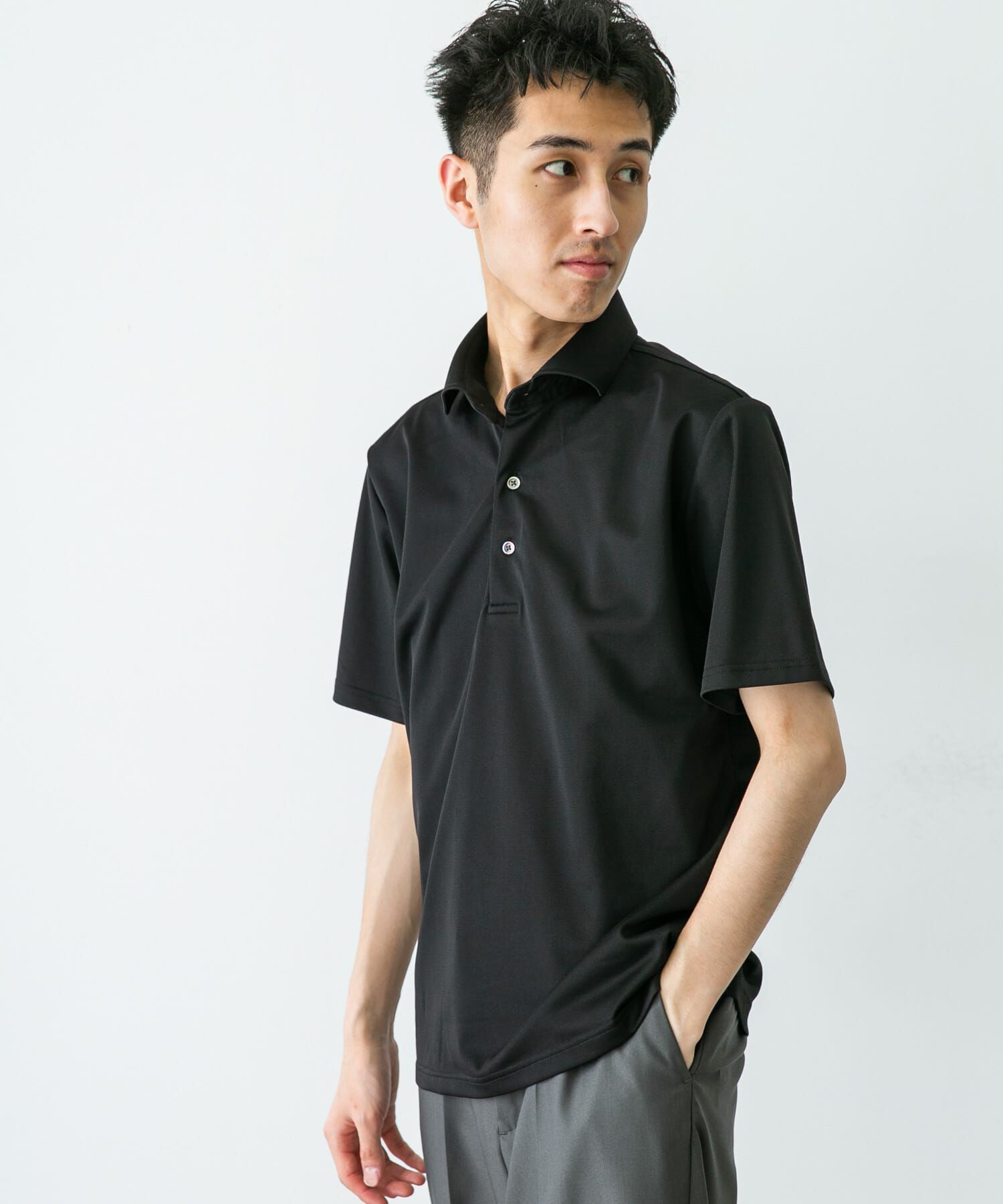 URBAN RESEARCH DOORS「『イージーケア/速乾性』LIFE STYLE TAILOR　トリコット半袖プルオーバー」|シャツ・ブラウス|