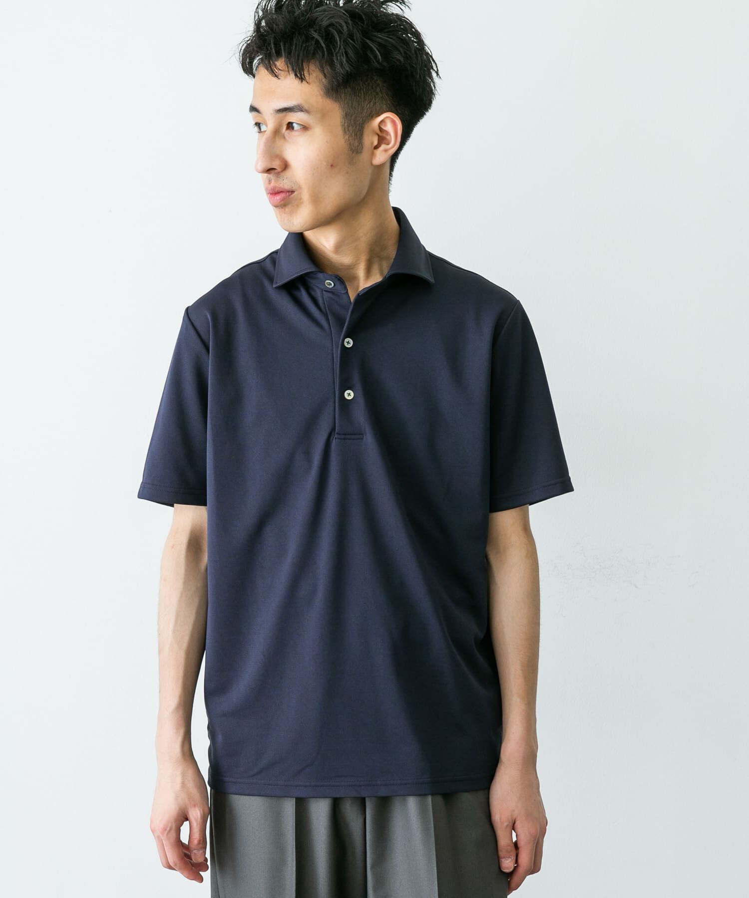 URBAN RESEARCH DOORS「『イージーケア/速乾性』LIFE STYLE TAILOR　トリコット半袖プルオーバー」|シャツ・ブラウス|