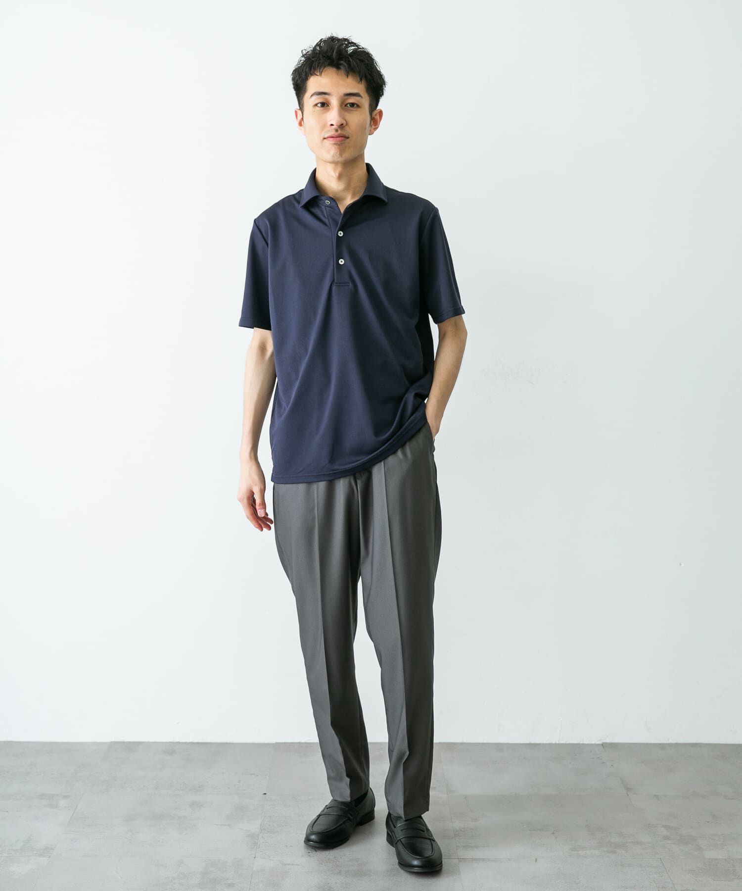 URBAN RESEARCH DOORS「『イージーケア/速乾性』LIFE STYLE TAILOR　トリコット半袖プルオーバー」|シャツ・ブラウス|