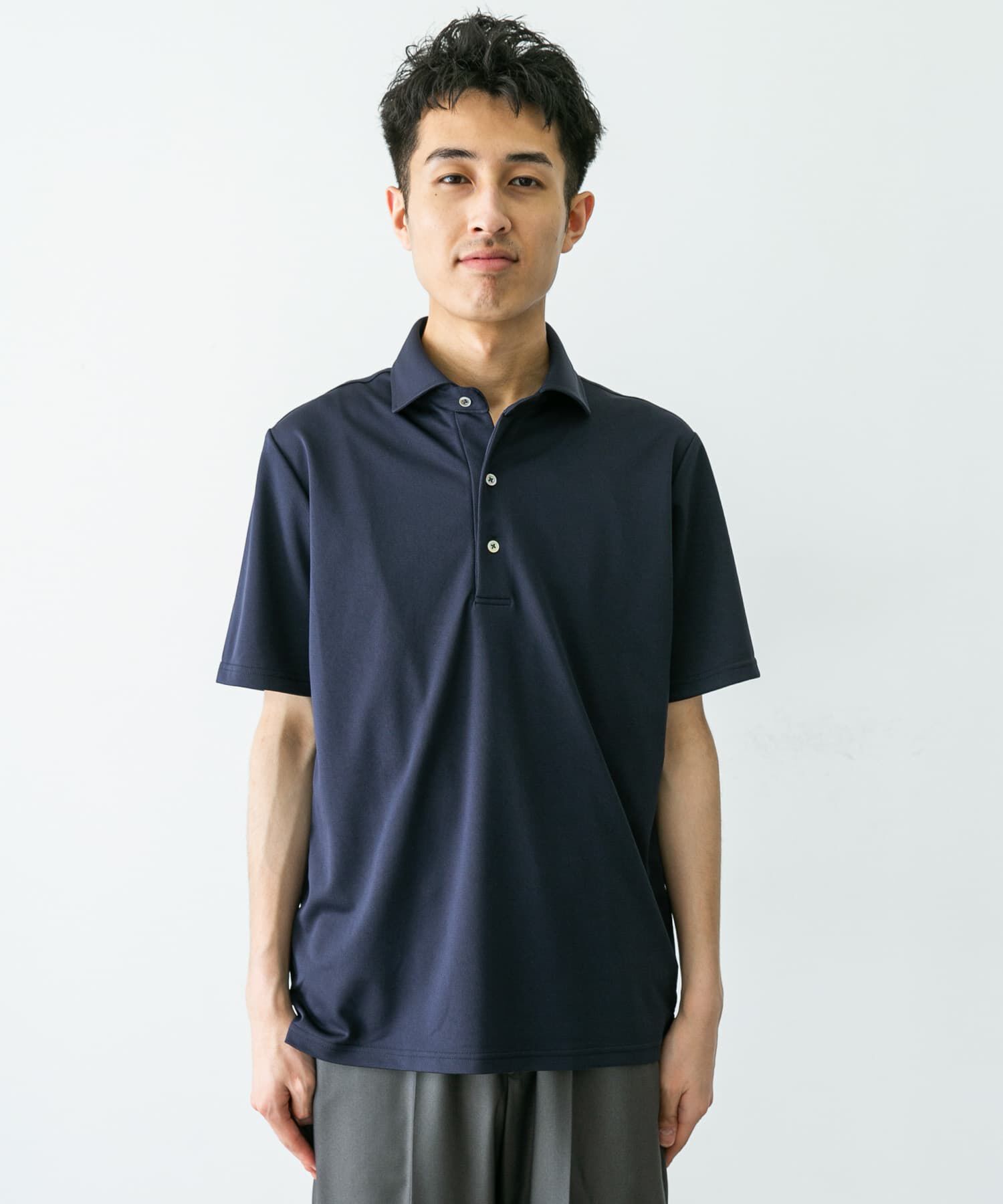 URBAN RESEARCH DOORS「『イージーケア/速乾性』LIFE STYLE TAILOR　トリコット半袖プルオーバー」|シャツ・ブラウス|