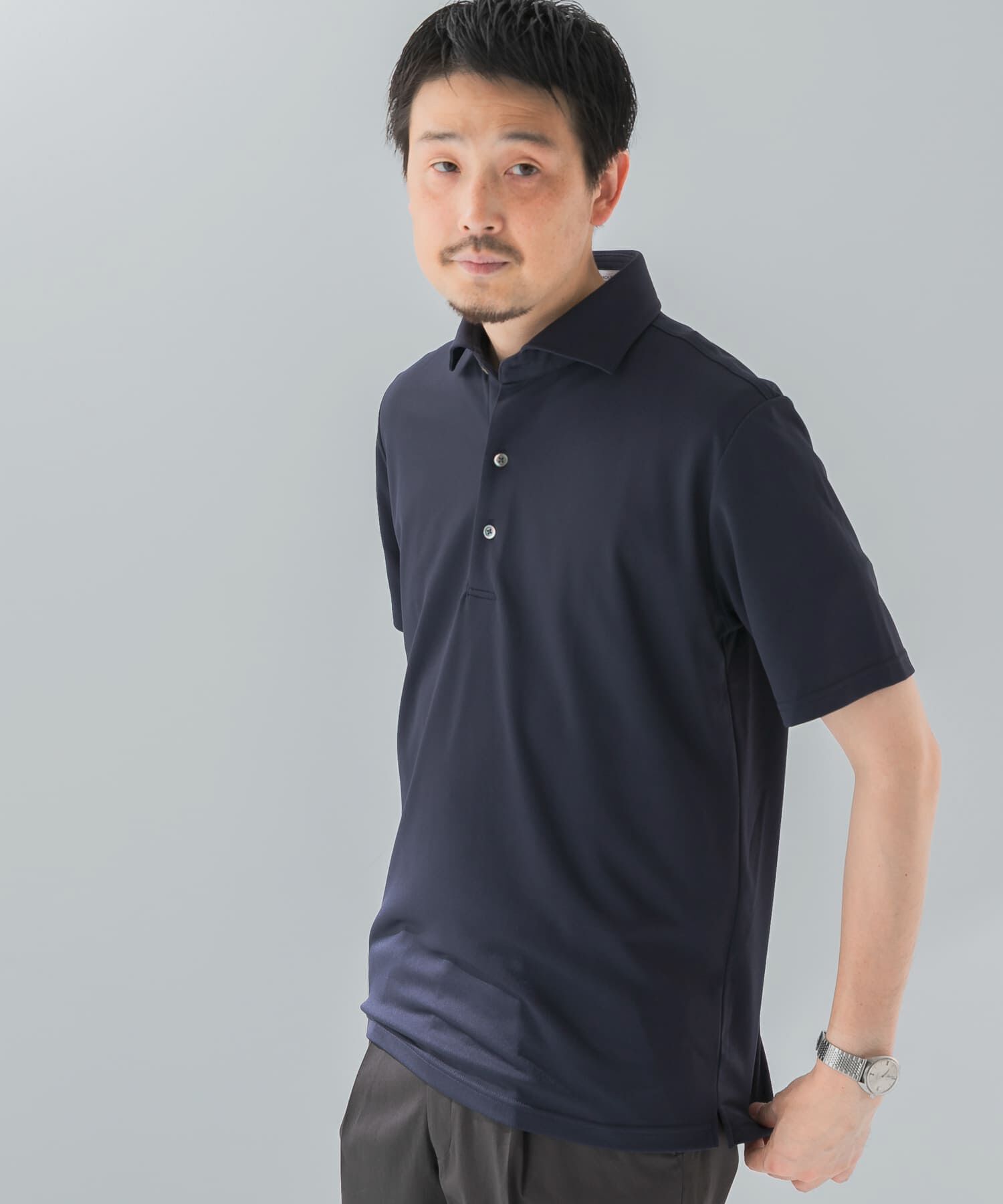 URBAN RESEARCH DOORS「『イージーケア/速乾性』LIFE STYLE TAILOR　トリコット半袖プルオーバー」|シャツ・ブラウス|