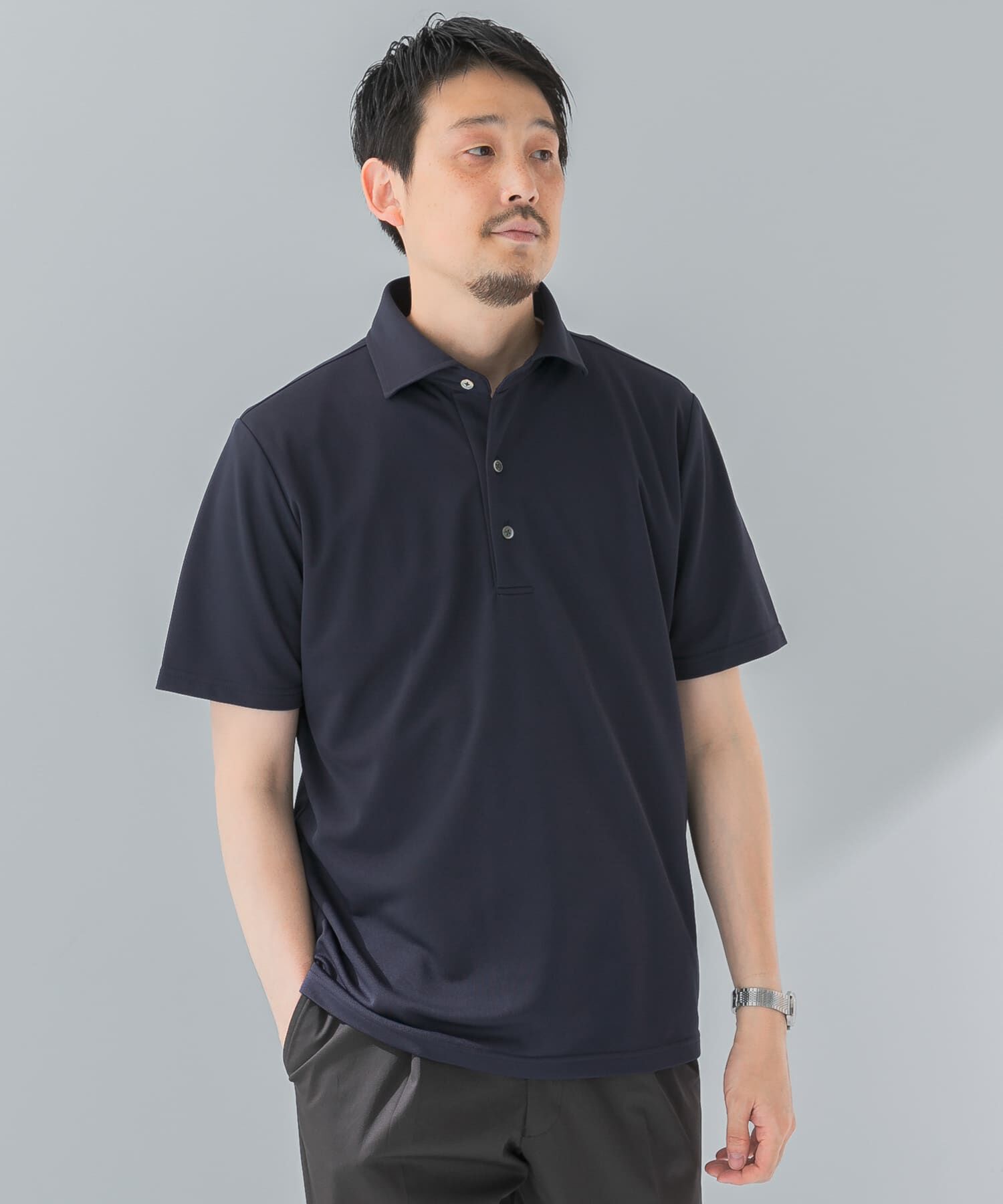 URBAN RESEARCH DOORS「『イージーケア/速乾性』LIFE STYLE TAILOR　トリコット半袖プルオーバー」|シャツ・ブラウス|