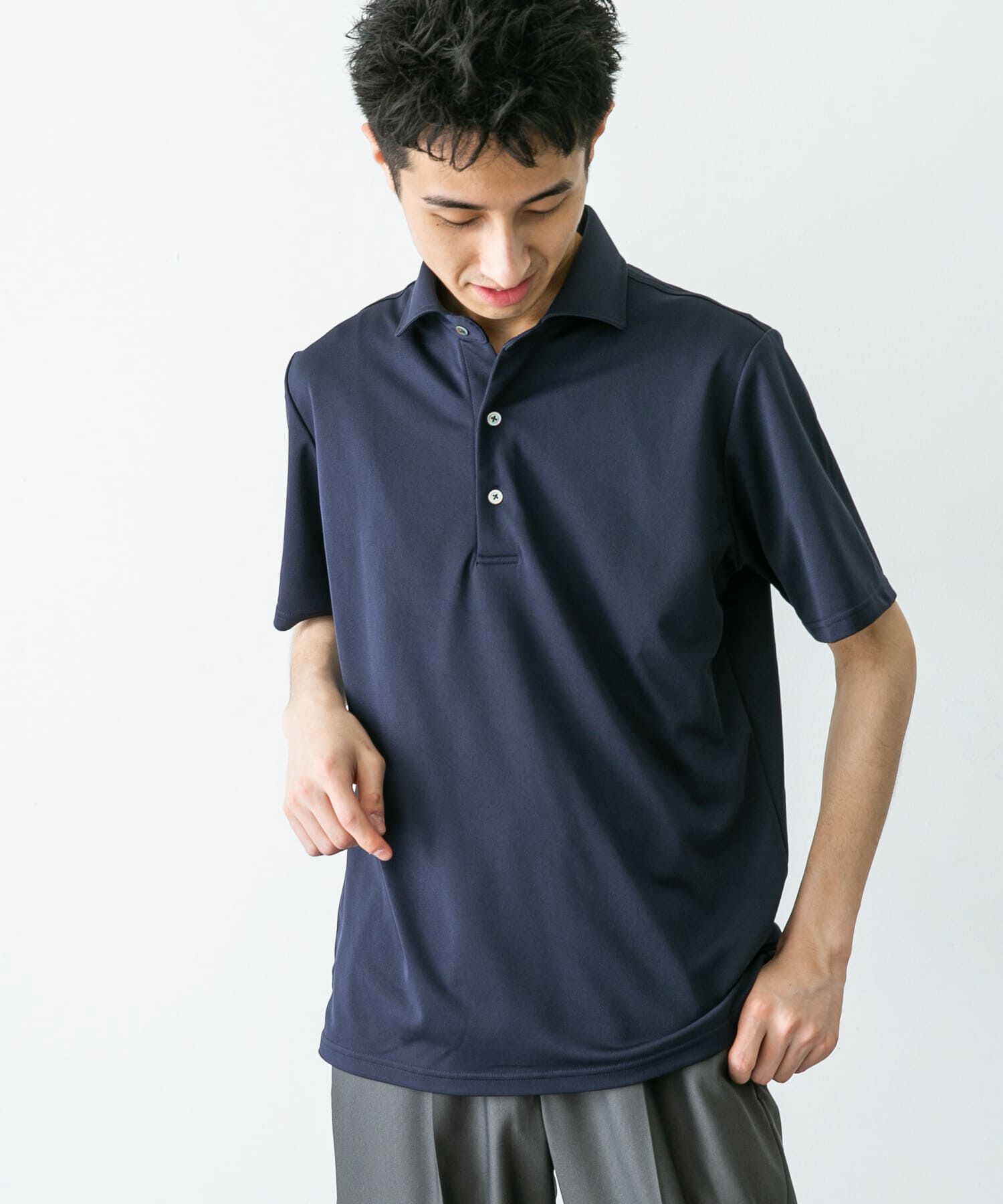 URBAN RESEARCH DOORS「『イージーケア/速乾性』LIFE STYLE TAILOR　トリコット半袖プルオーバー」|シャツ・ブラウス|