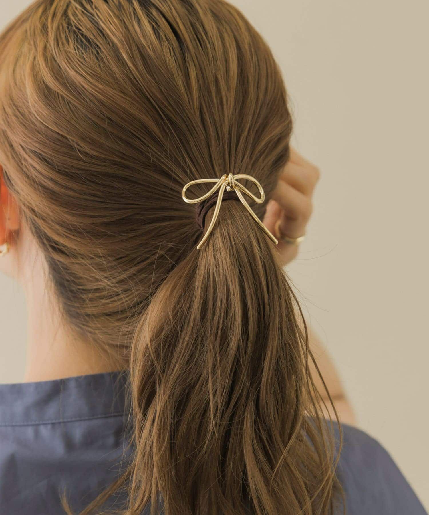 SMELLY「メタルノットリボンヘアカフセット」|ヘアゴム・シュシュ|