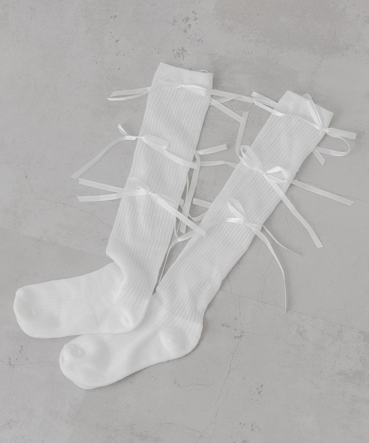 SMELLY「リボンハイソックス」|ソックス|