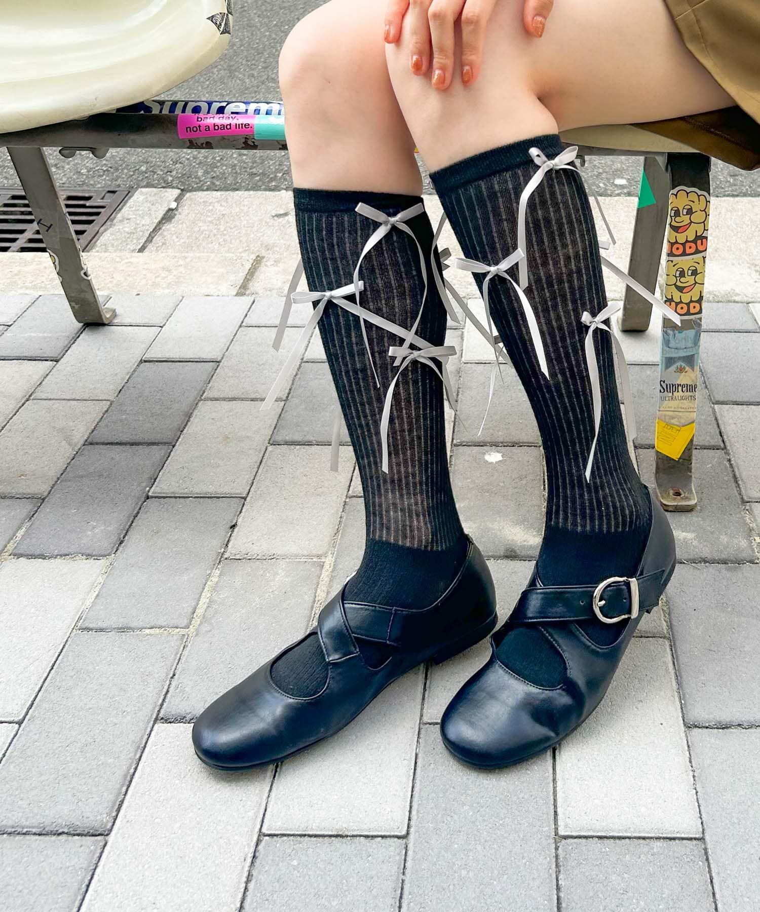 SMELLY「リボンハイソックス」|ソックス|