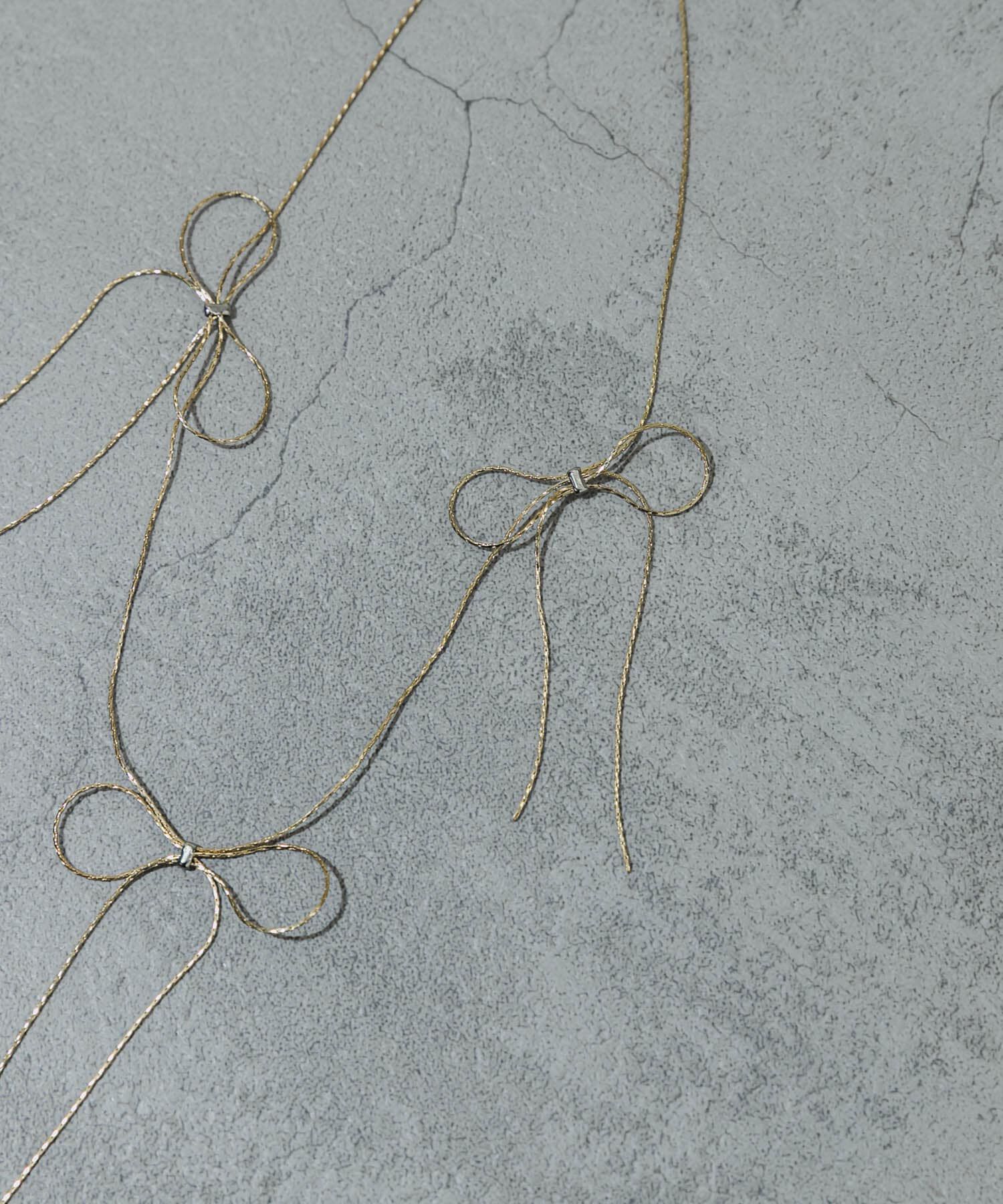 SMELLY「リボンチェーンネックレス」|ネックレス|