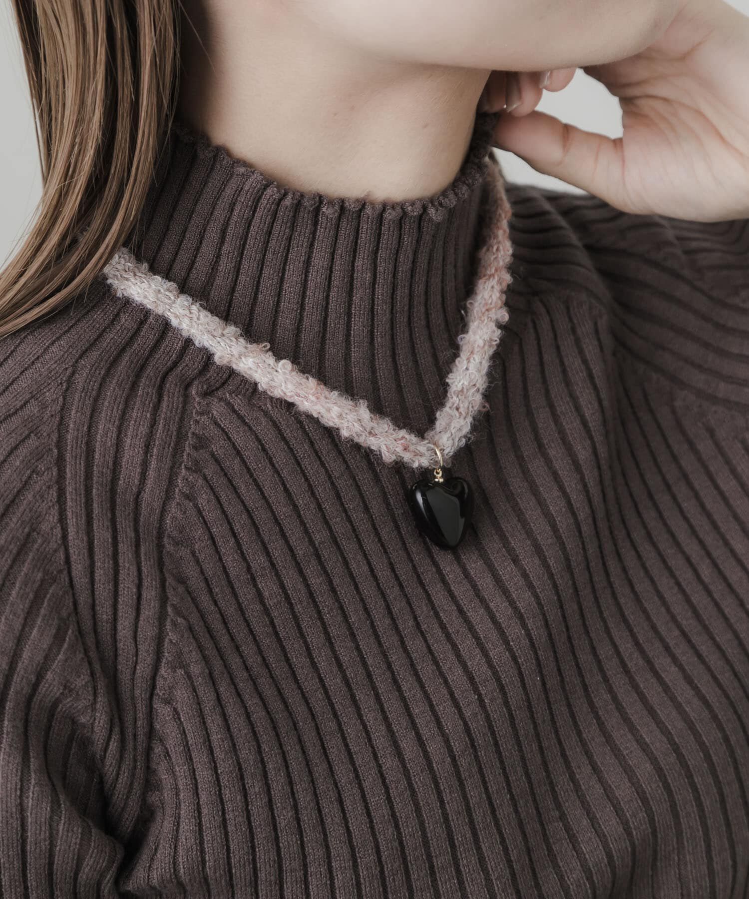 SMELLY「ハートトップニットコードチョーカーネックレス」|ネックレス|