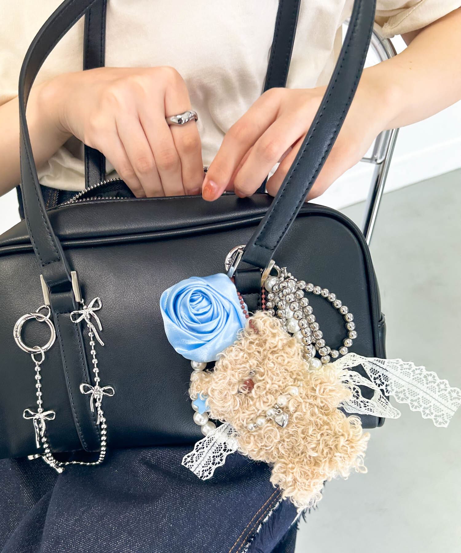 SMELLY「ローズレースリボンストラップ」|チャーム・キーホルダー|