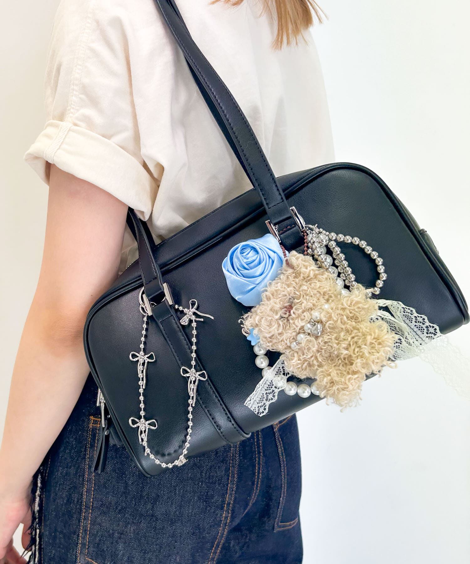 SMELLY「ローズレースリボンストラップ」|チャーム・キーホルダー|