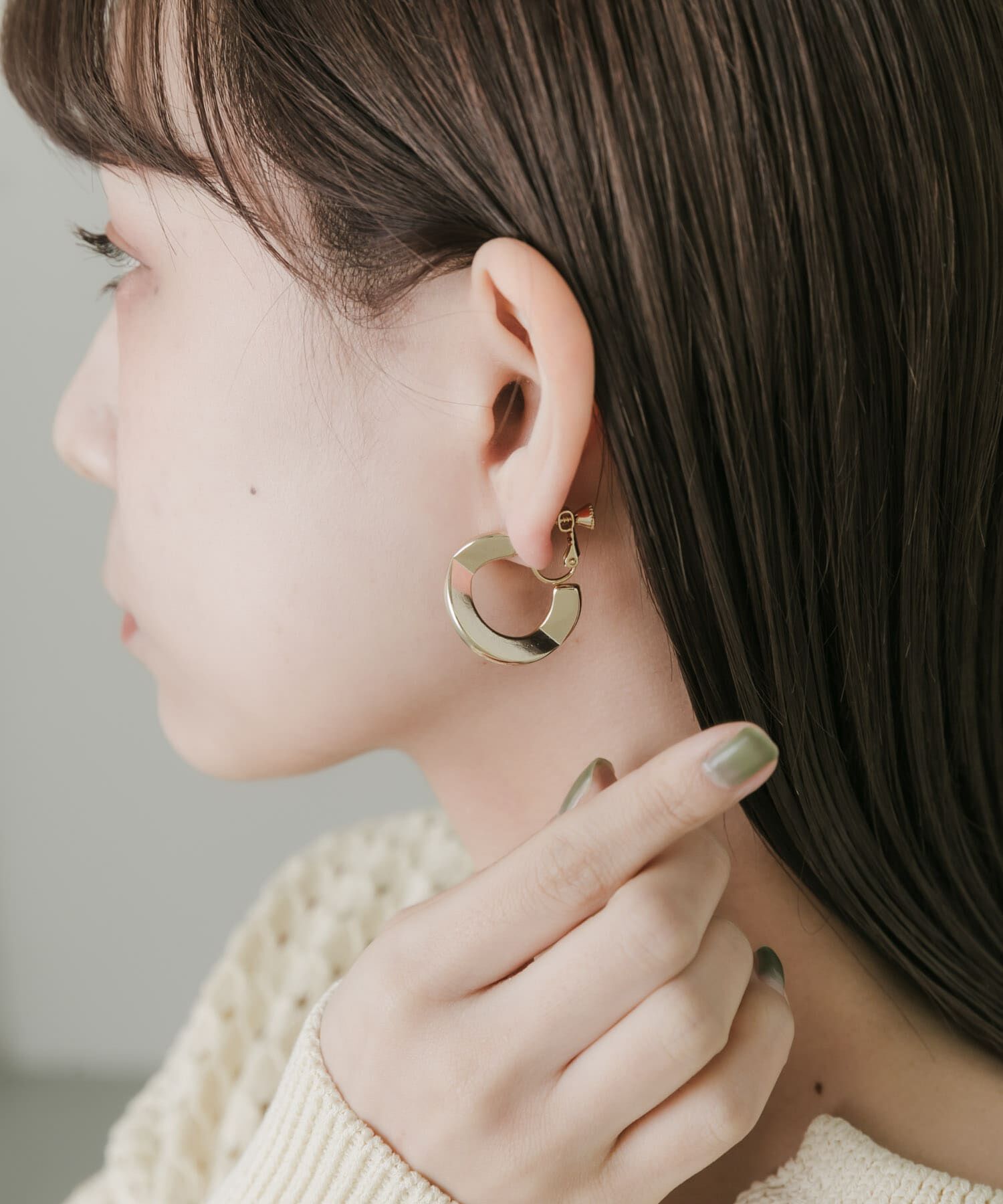 SMELLY「プレートデザインフープイヤリング」|イヤリング|