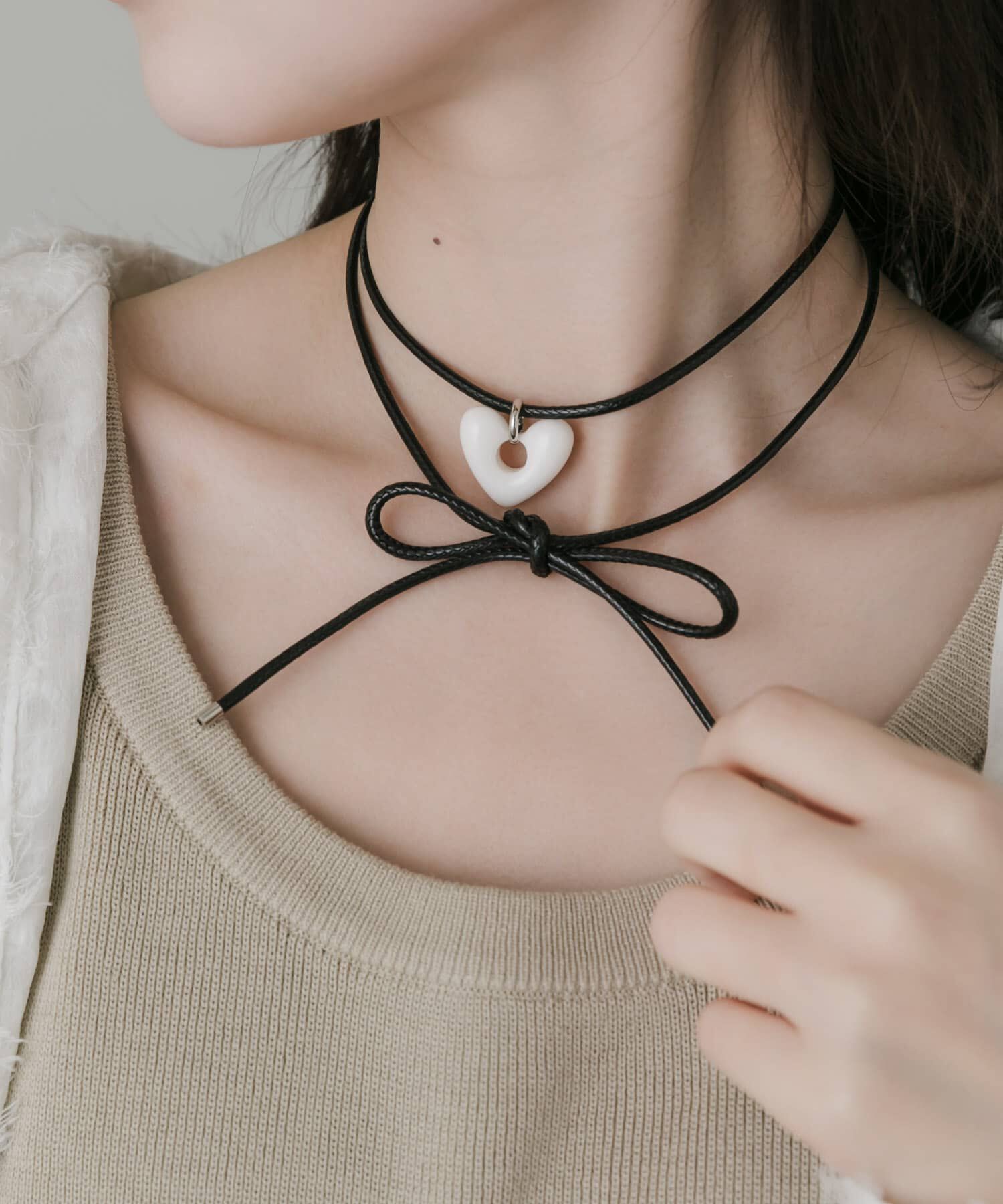 SMELLY「ハートワントップロングコードチョーカー」|ネックレス|