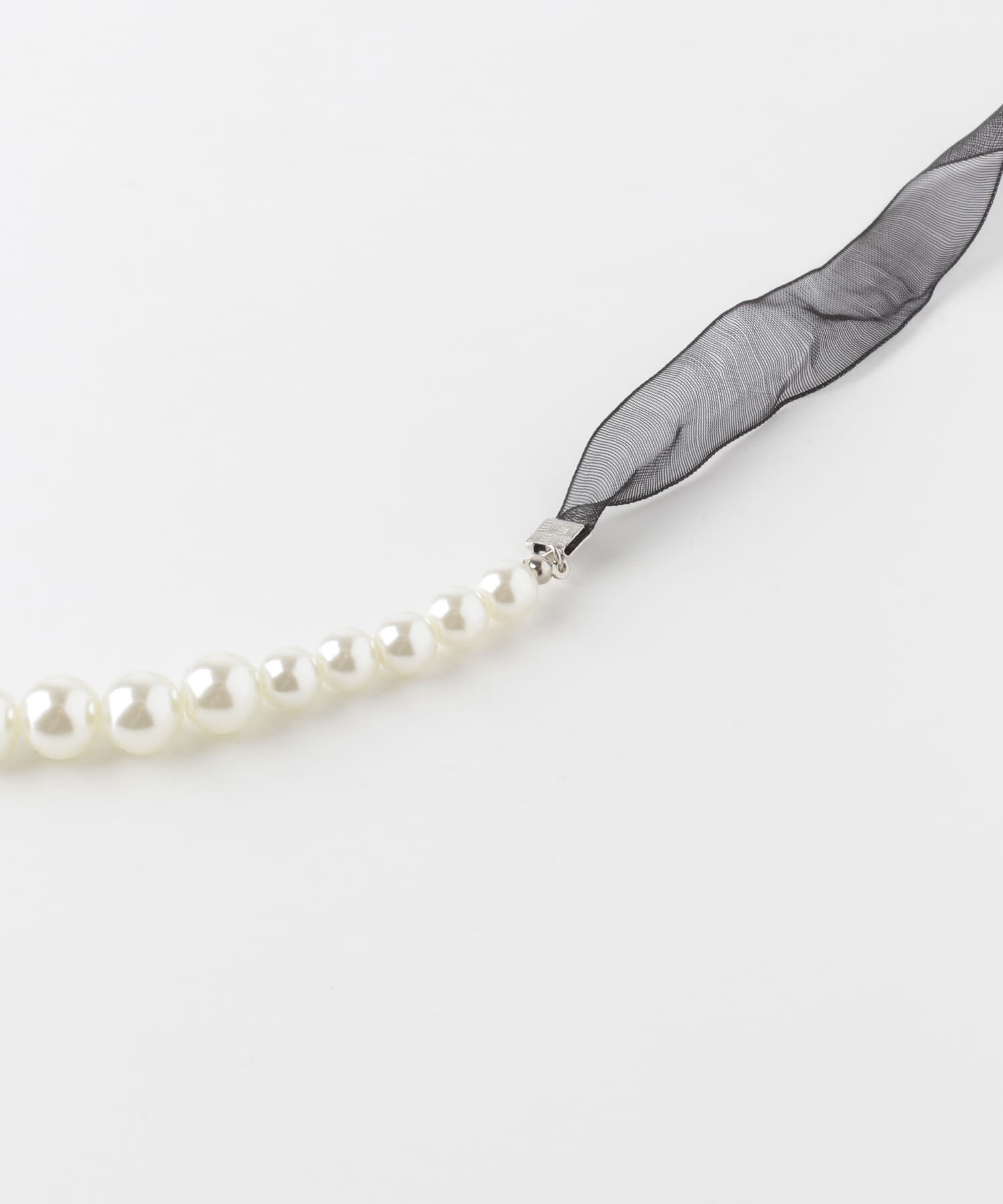 SMELLY「シアーリボンパールネックレス」|ネックレス|