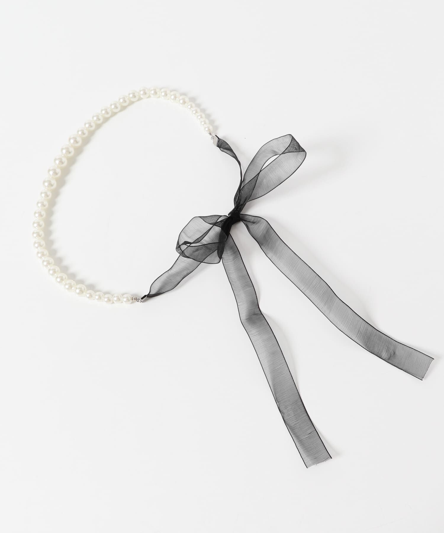 SMELLY「シアーリボンパールネックレス」|ネックレス|