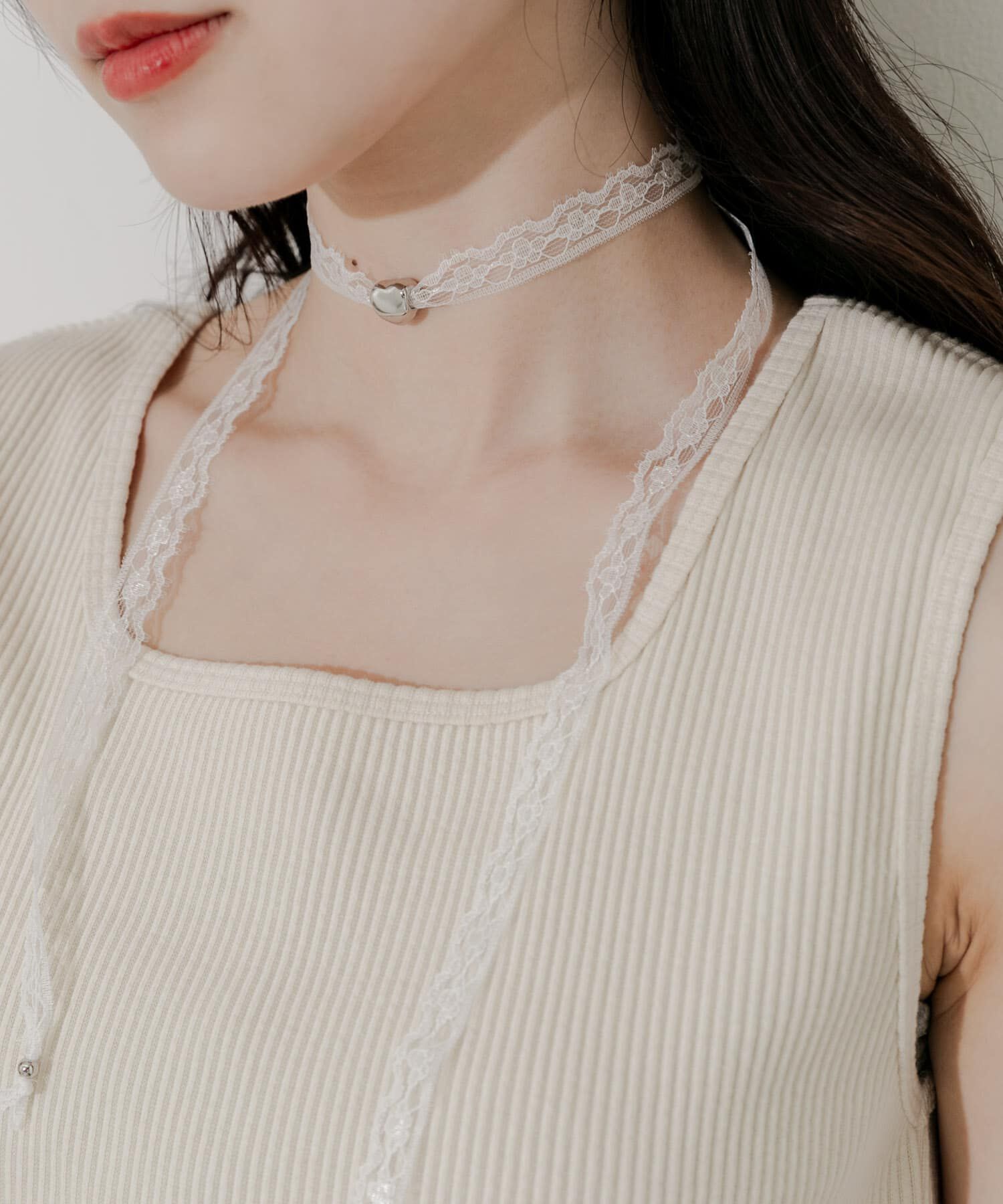 SMELLY「メタルトップレースチョーカーネックレス」|ネックレス|