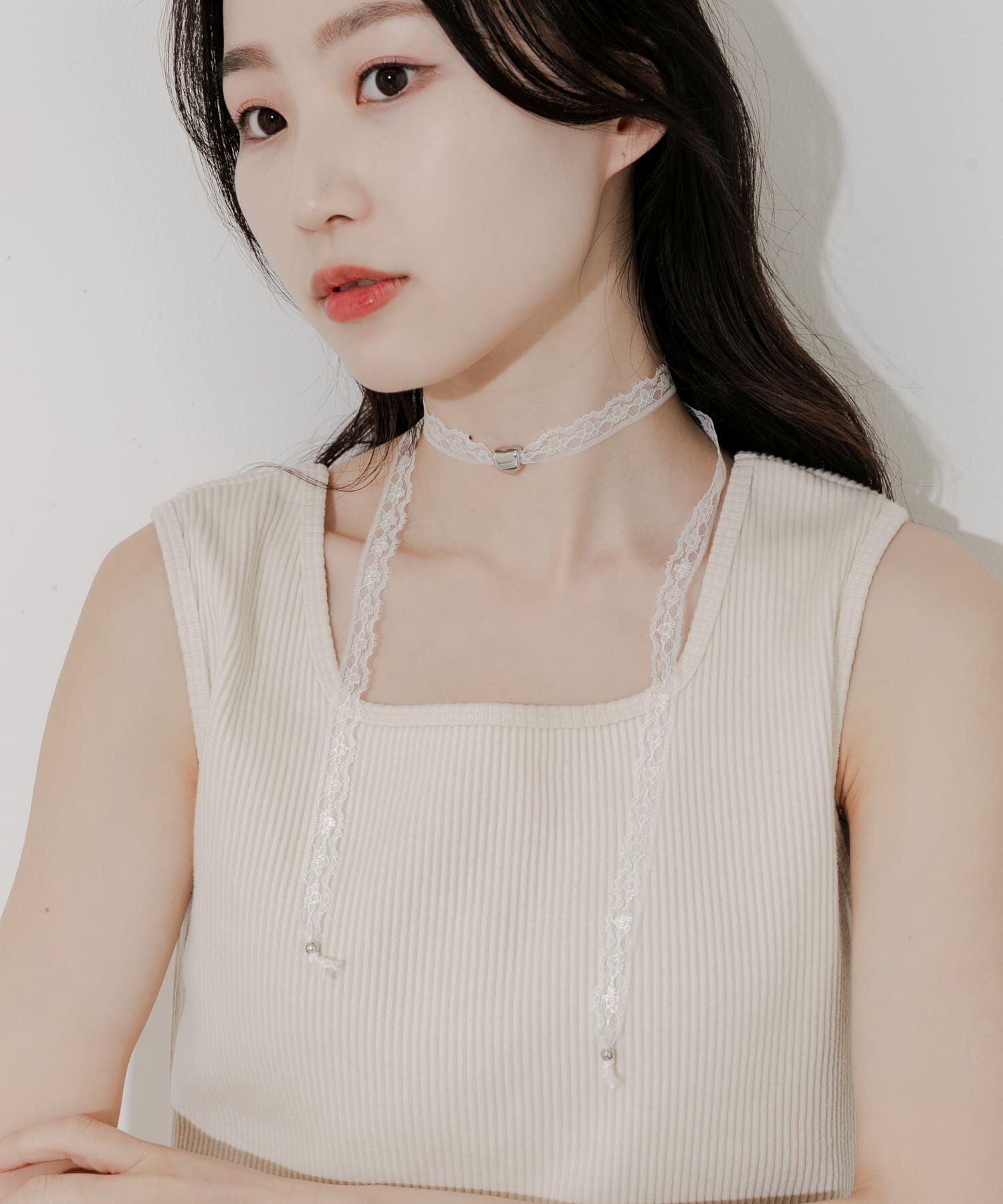 SMELLY「メタルトップレースチョーカーネックレス」|ネックレス|