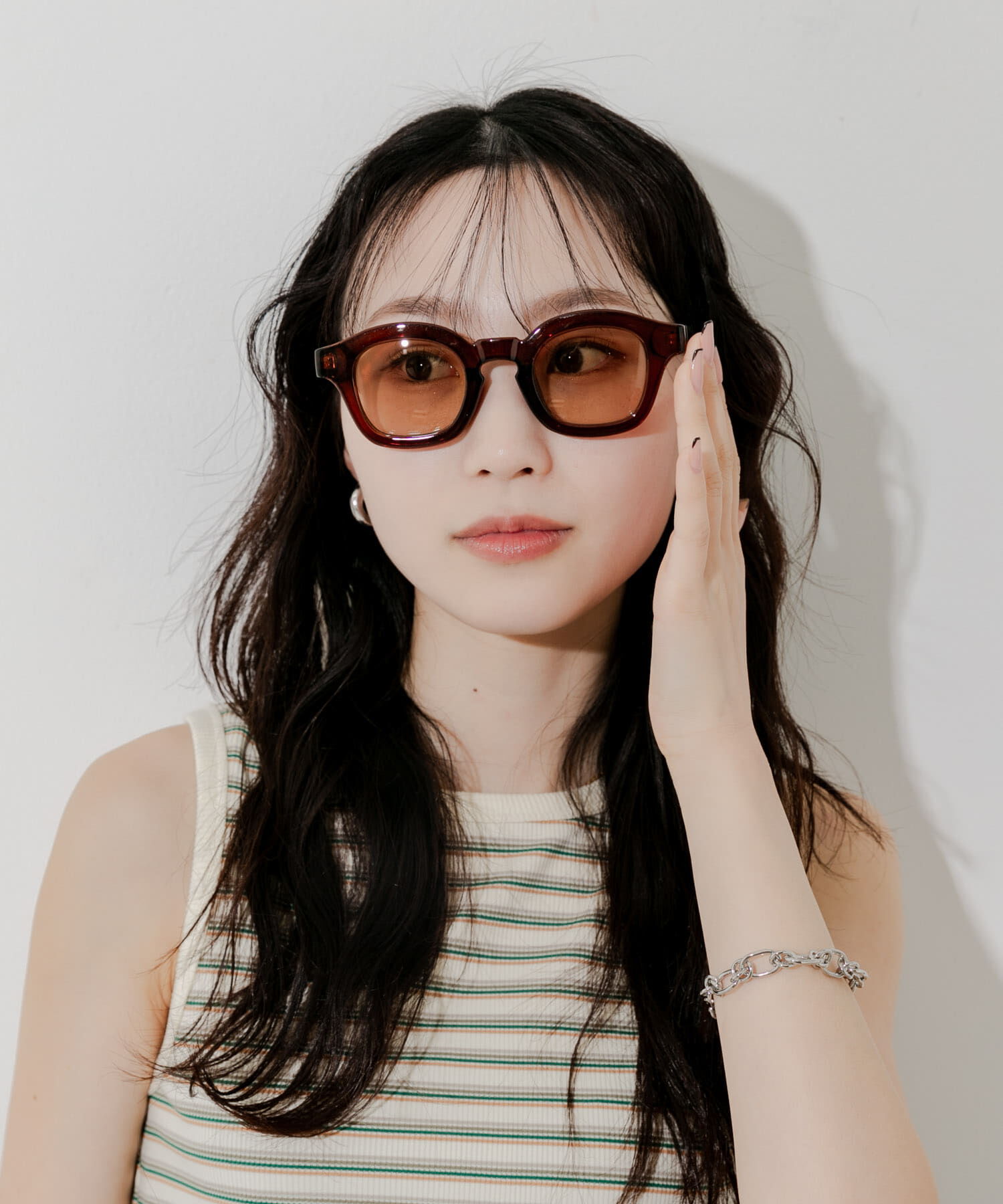 SMELLY「ワイドフレームサングラス」|メガネ|ブラウン