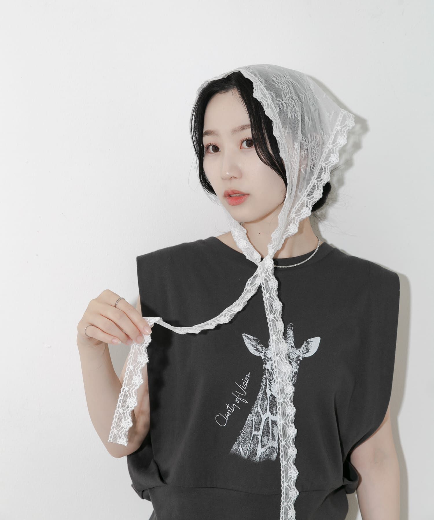 SMELLY「スカラップレースバブーシュカ」|バンダナ・スカーフ|