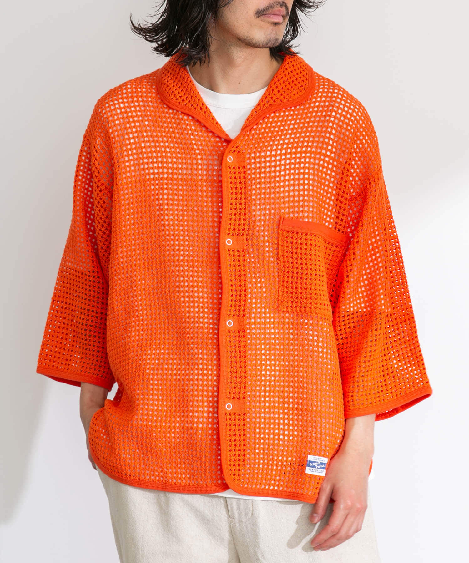 Sonny Label 「ARMY TWILL　Cotton Mesh Shirts」|シャツ・ブラウス|オレンジ