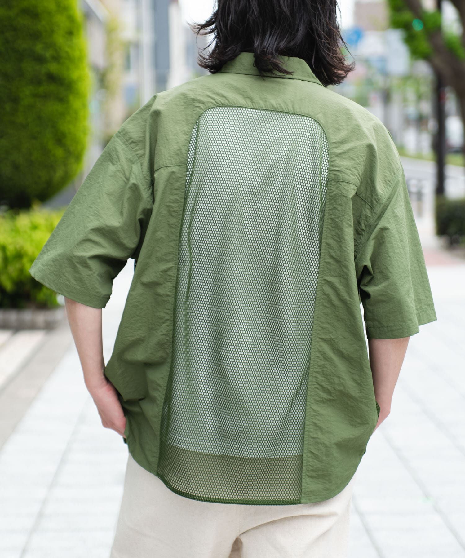 Sonny Label 「ARMY TWILL　Nylon OX Mesh H/S Shirts」|シャツ・ブラウス|カーキ