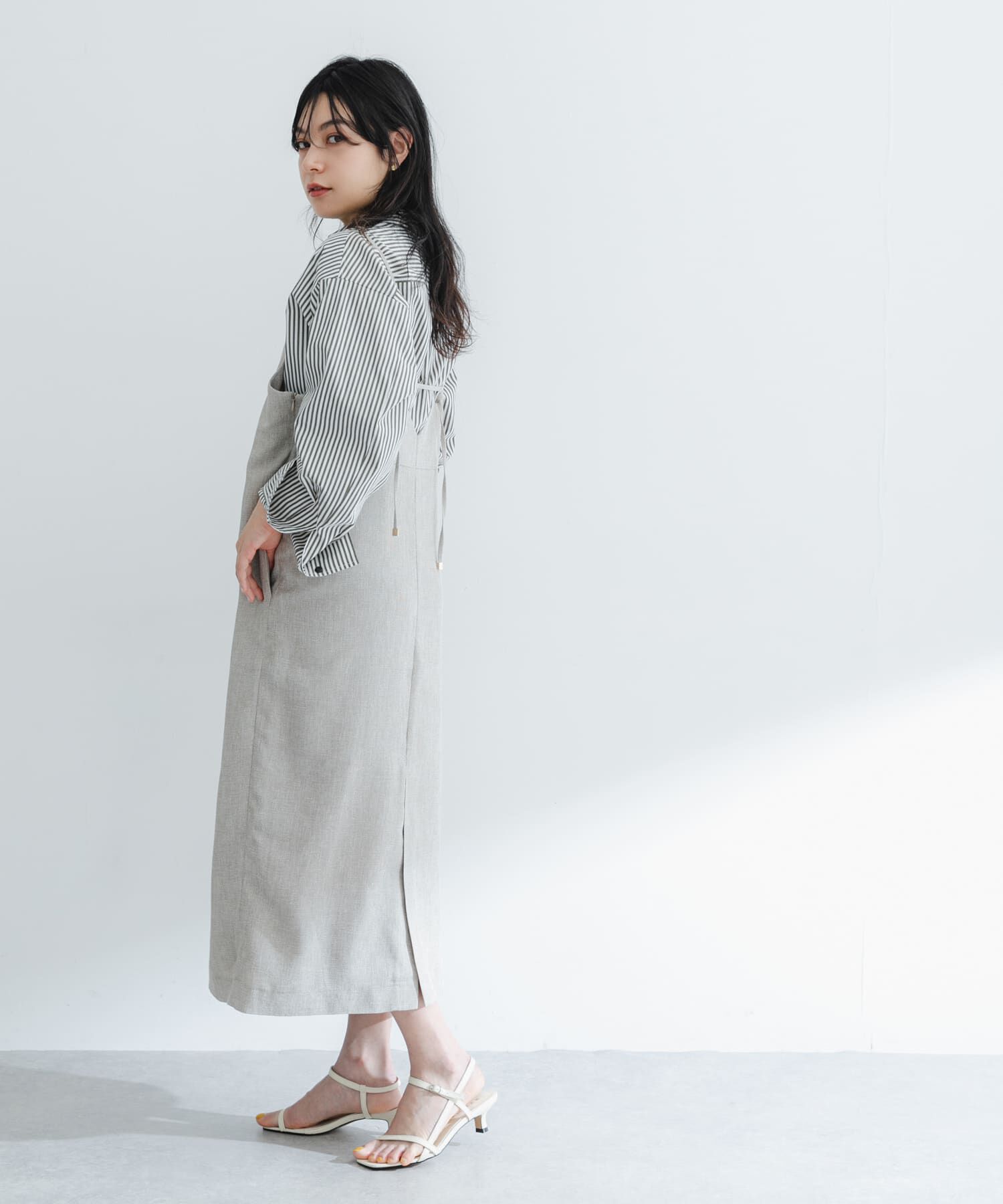 URBAN RESEARCH ROSSO「バックデザインリネンライクキャミワンピース」|ワンピース|