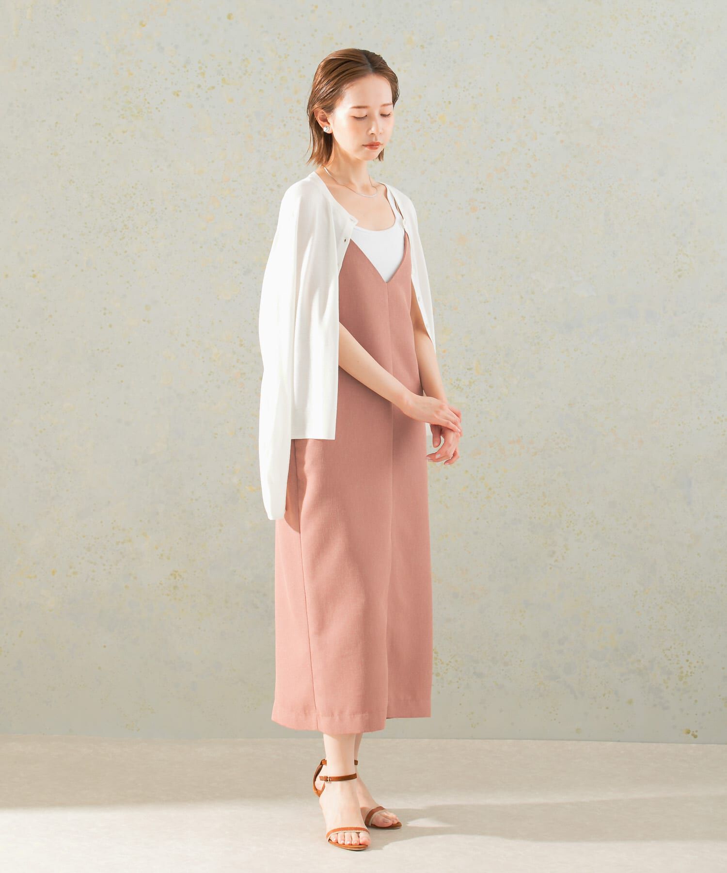 URBAN RESEARCH ROSSO「バックデザインリネンライクキャミワンピース」|ワンピース|