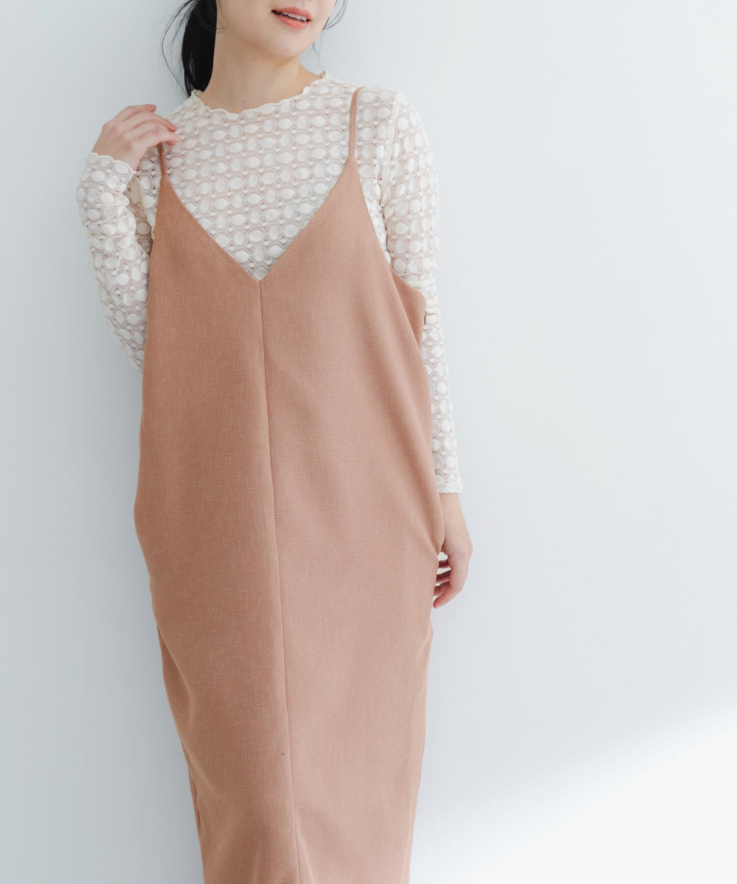 URBAN RESEARCH ROSSO「バックデザインリネンライクキャミワンピース」|ワンピース|