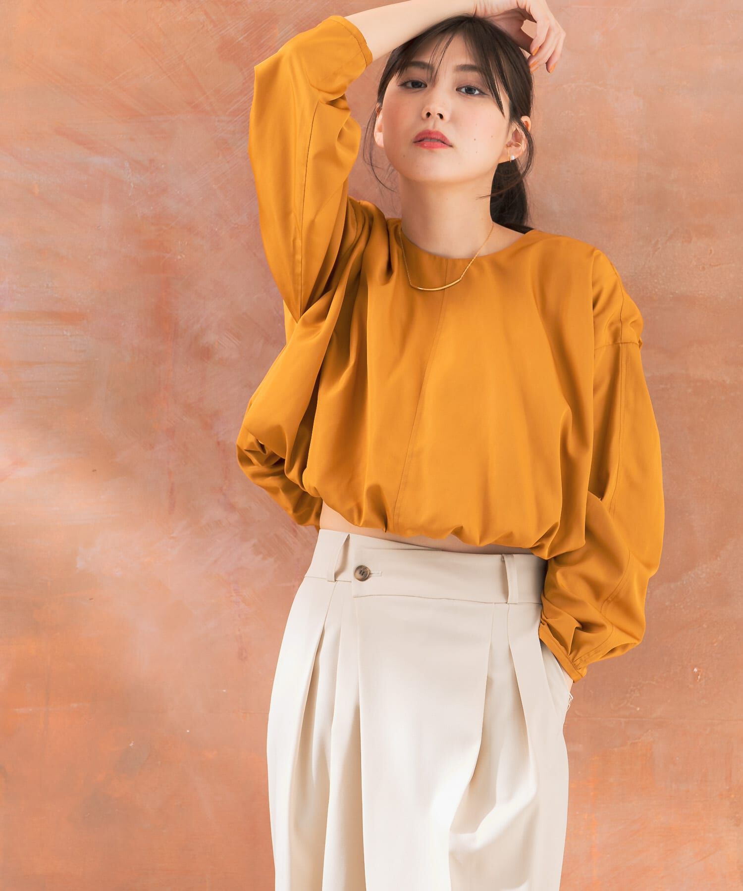 URBAN RESEARCH ROSSO「クロップドバルーンブラウス」|シャツ・ブラウス|オレンジ