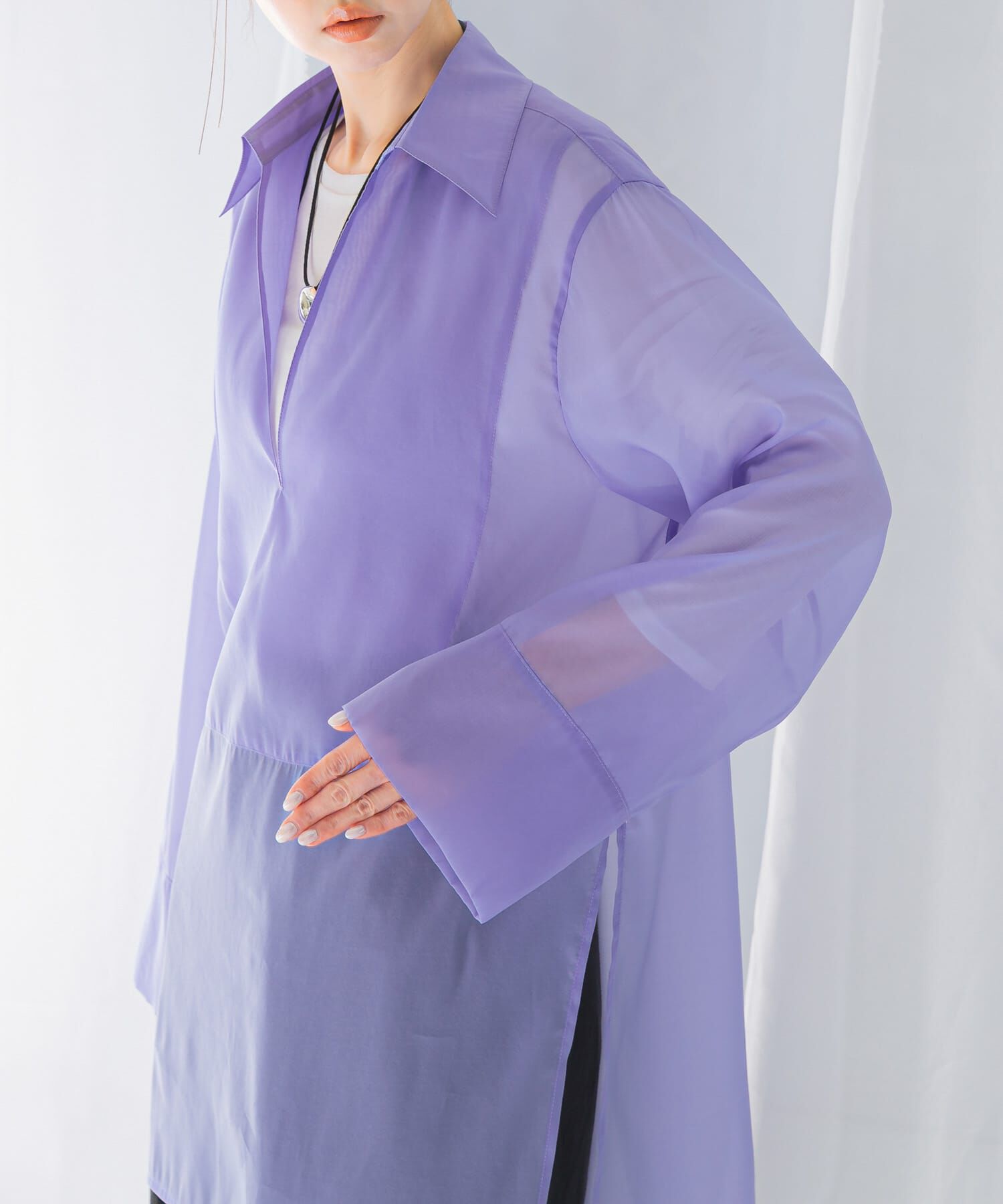 URBAN RESEARCH ROSSO「シアースキッパーロングシャツ」|シャツ・ブラウス|