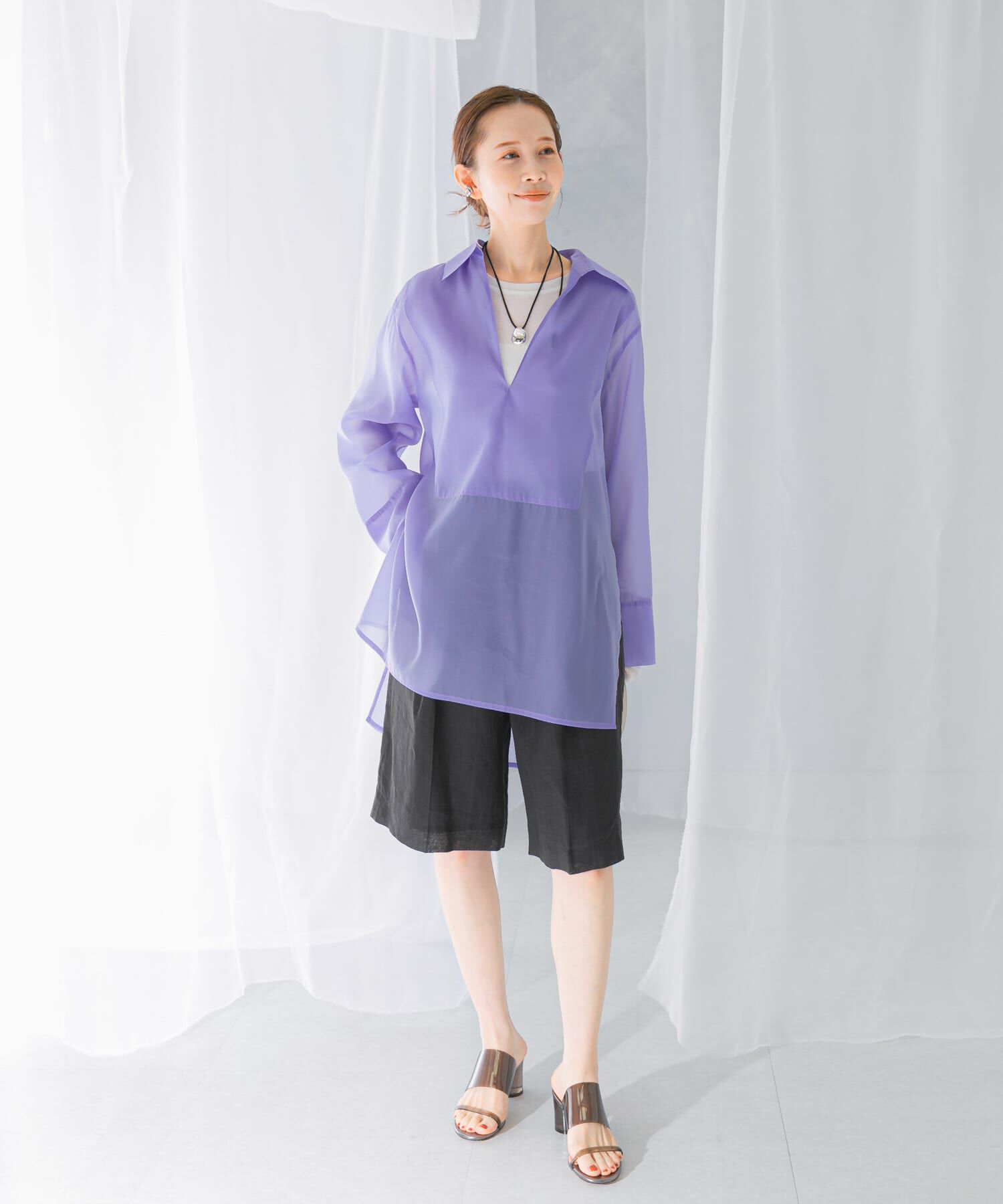 URBAN RESEARCH ROSSO「シアースキッパーロングシャツ」|シャツ・ブラウス|