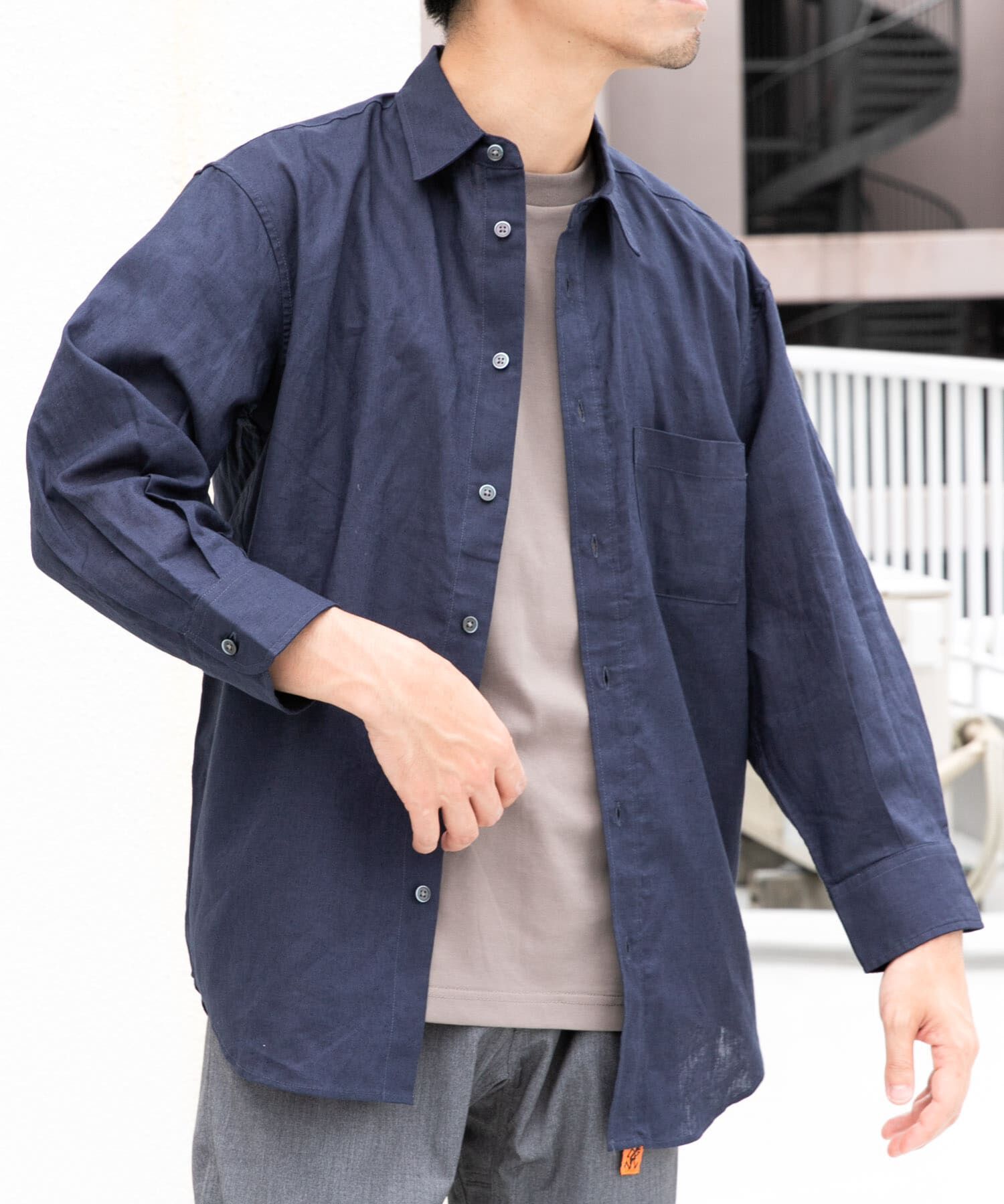 URBAN RESEARCH ROSSO「『XLサイズあり』リラックスコットンリネン7分袖シャツ」|シャツ・ブラウス|