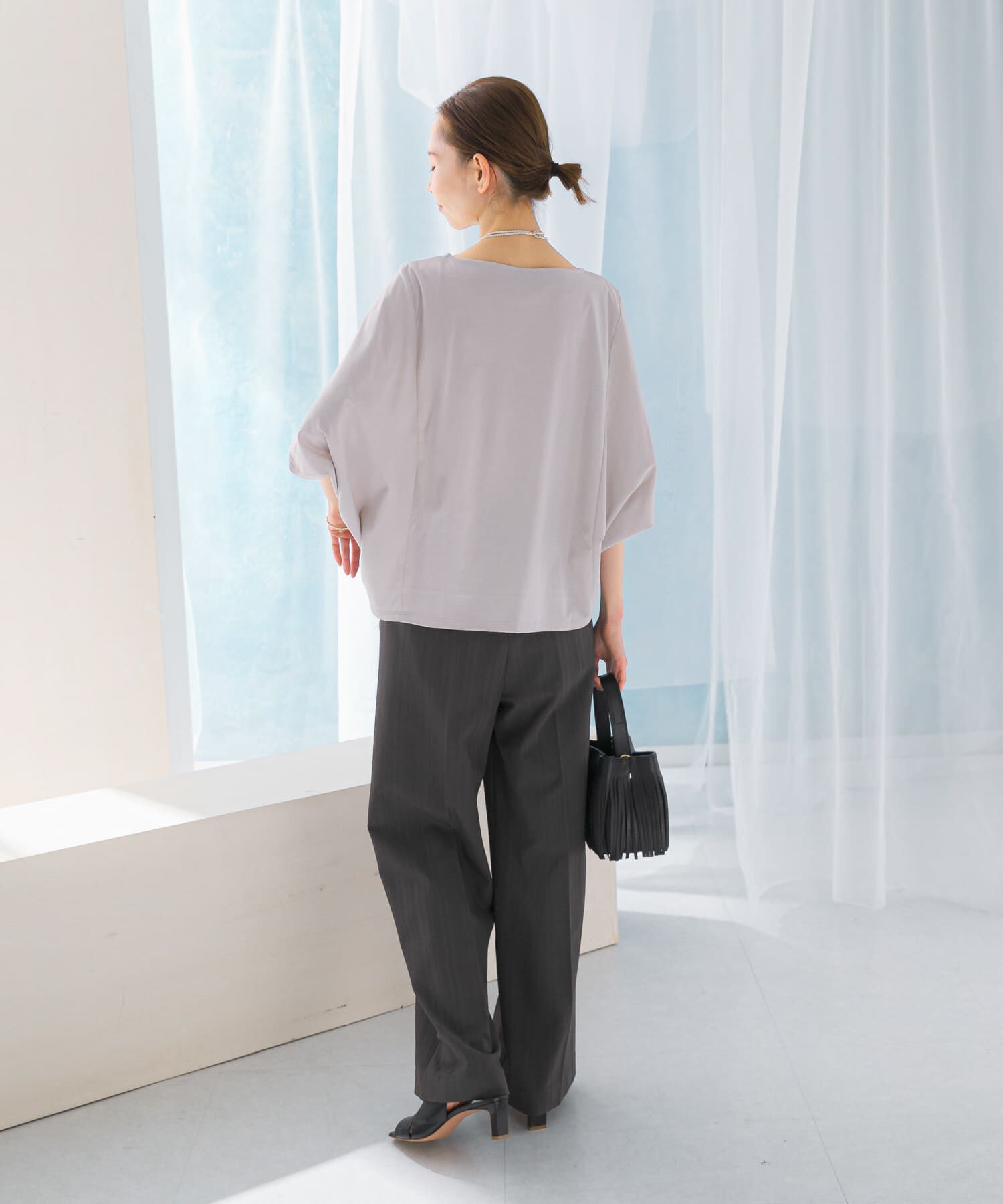 URBAN RESEARCH ROSSO「『一部WEB限定カラー』汗染防止5分袖ドルマンプルオーバー」|Tシャツ・カットソー|