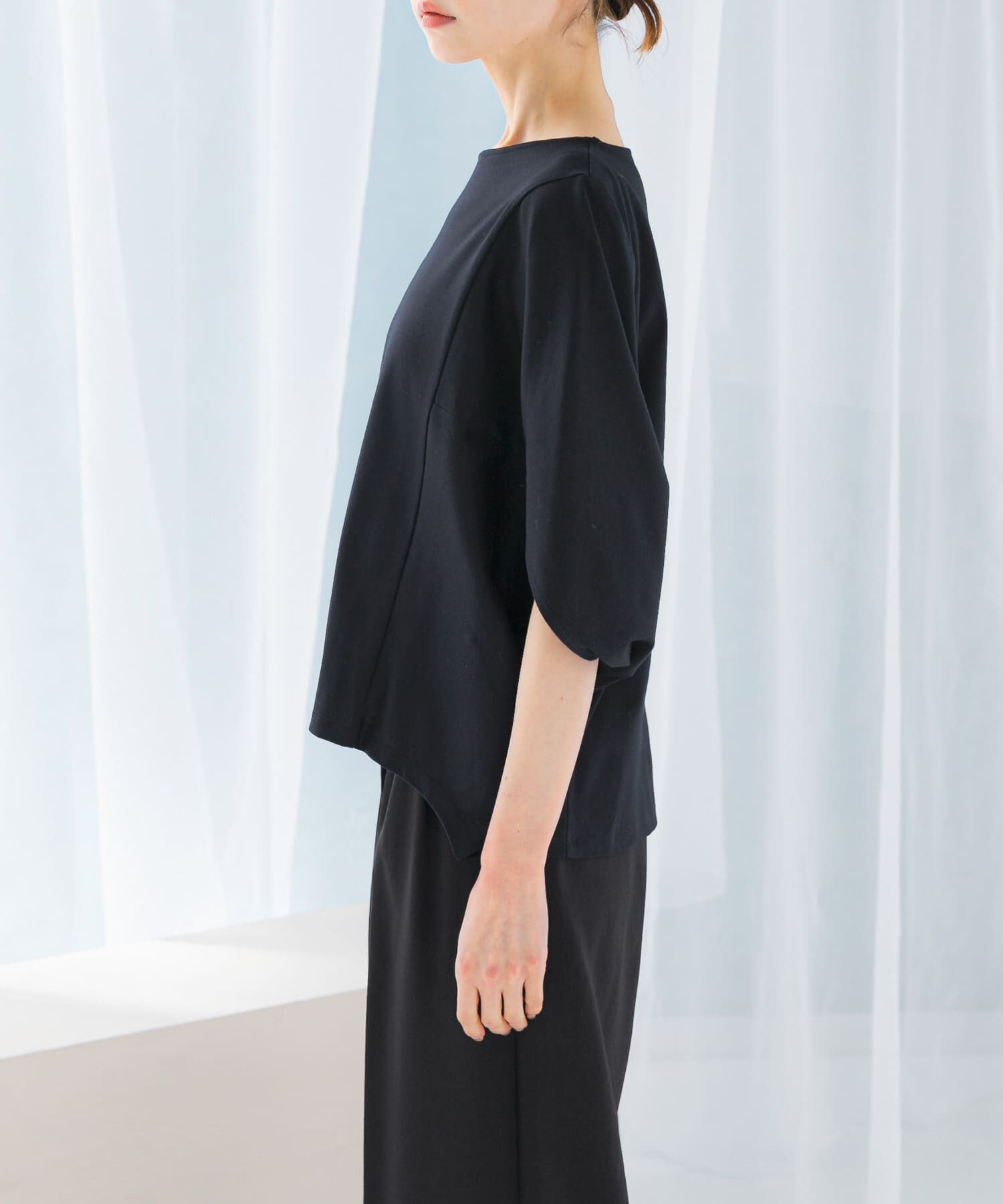 URBAN RESEARCH ROSSO「『一部WEB限定カラー』汗染防止5分袖ドルマンプルオーバー」|Tシャツ・カットソー|