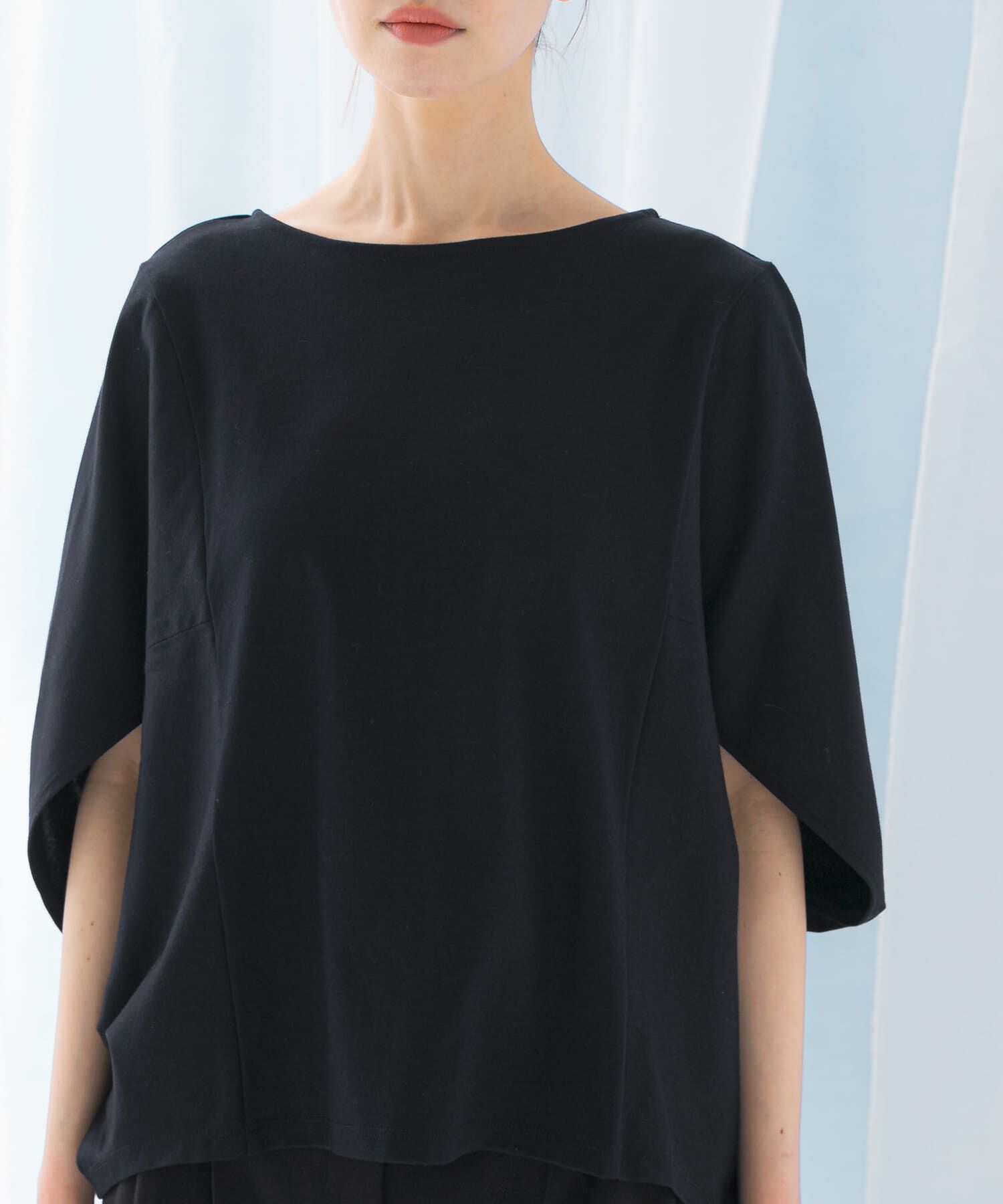 URBAN RESEARCH ROSSO「『一部WEB限定カラー』汗染防止5分袖ドルマンプルオーバー」|Tシャツ・カットソー|