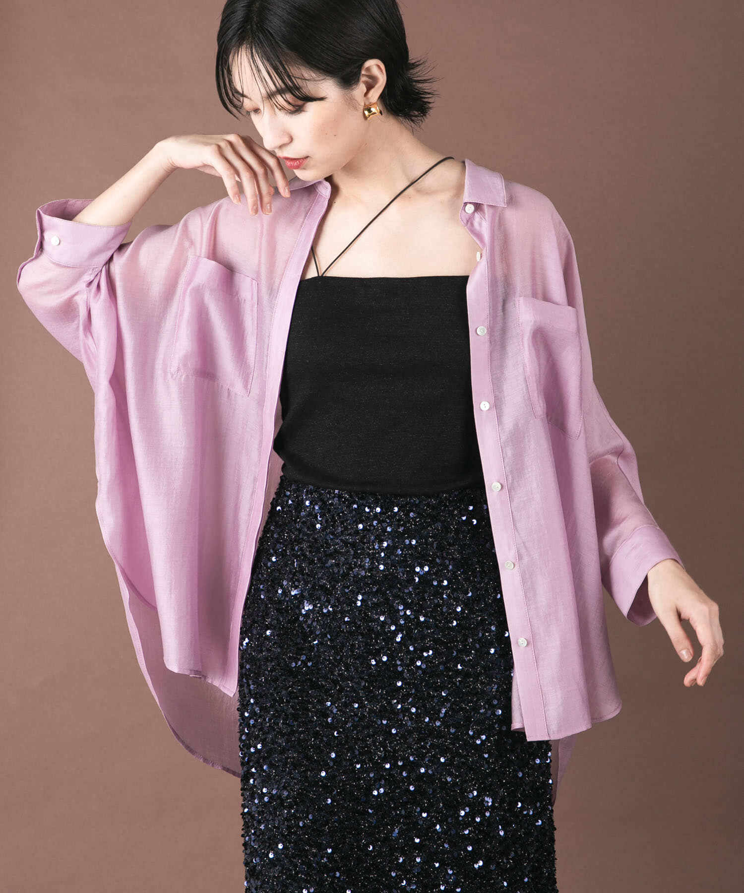 URBAN RESEARCH ROSSO「アセテートシアードルマンシャツ」|シャツ・ブラウス|