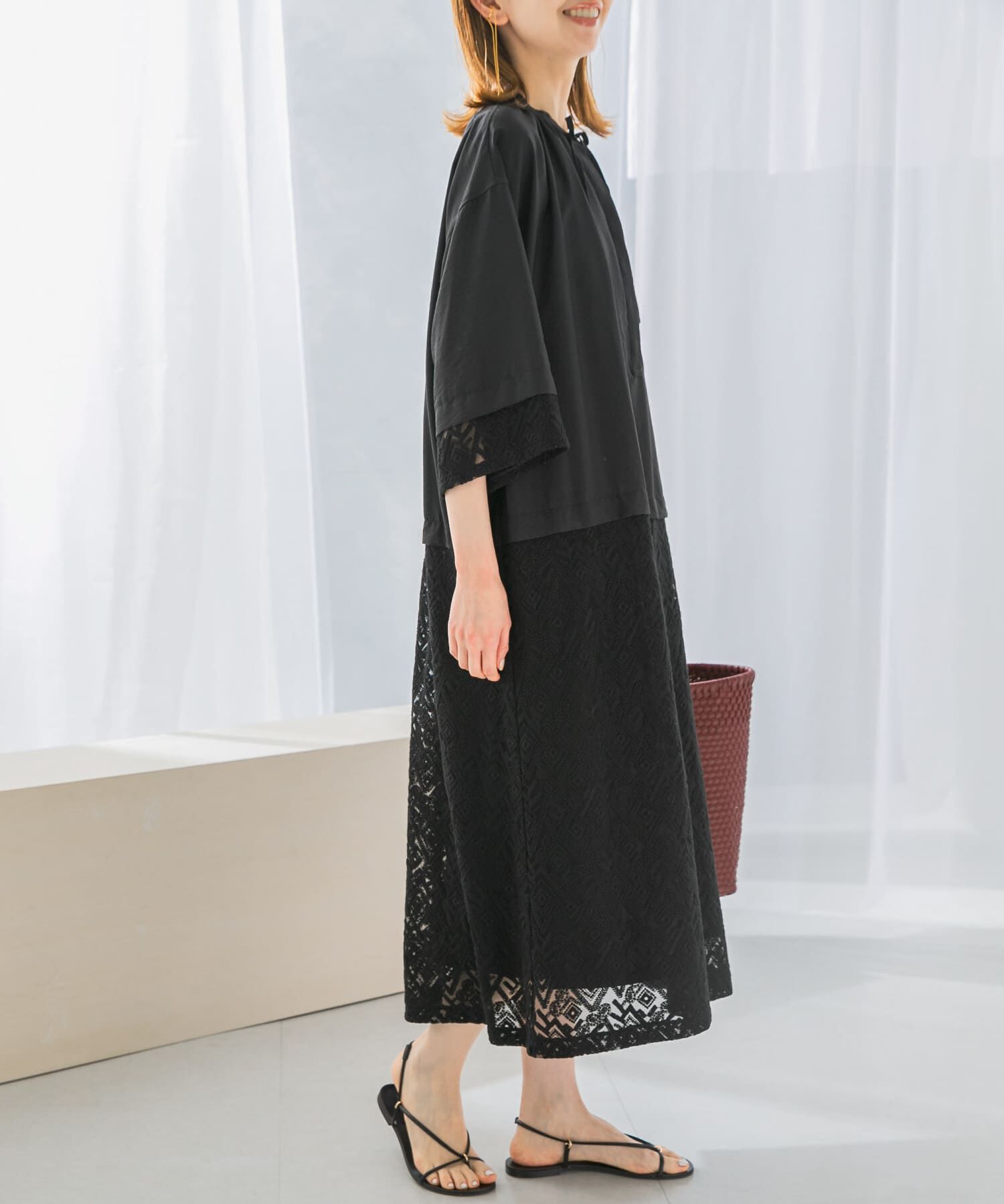 URBAN RESEARCH ROSSO「レース切替ワンピース」|ワンピース|