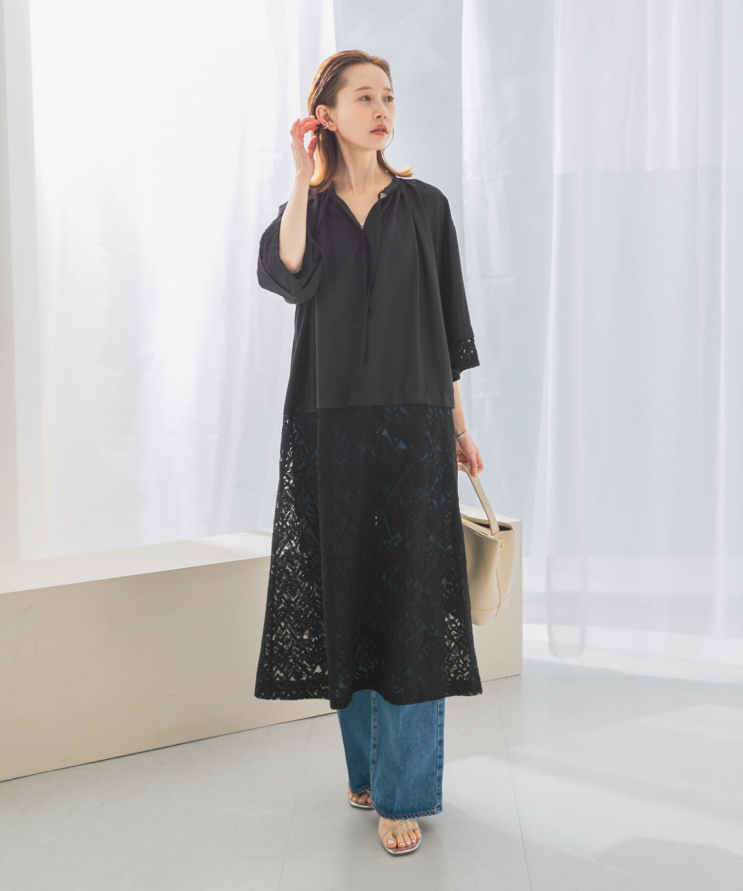 URBAN RESEARCH ROSSO「レース切替ワンピース」|ワンピース|