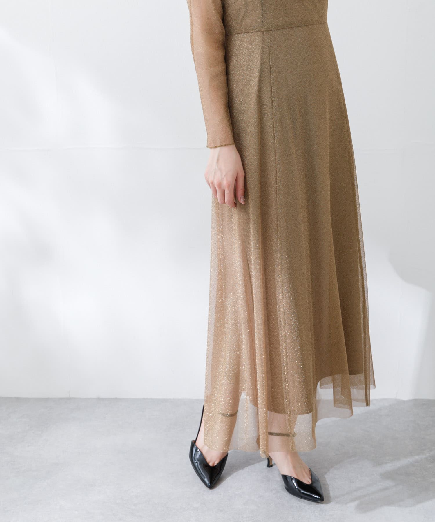 URBAN RESEARCH ROSSO「kaene　ラメチュールメロウワンピース」|ワンピース|