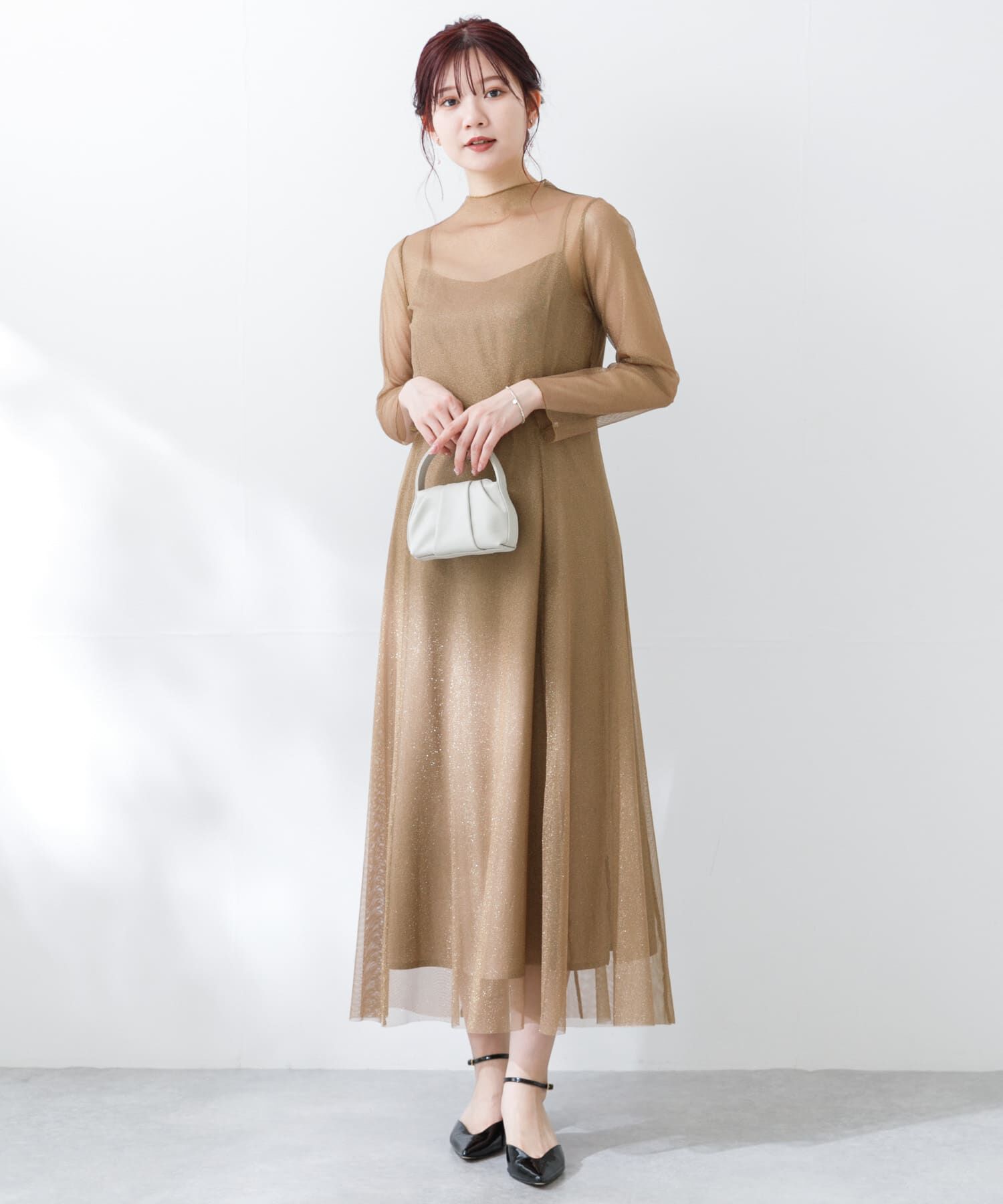 URBAN RESEARCH ROSSO「kaene　ラメチュールメロウワンピース」|ワンピース|