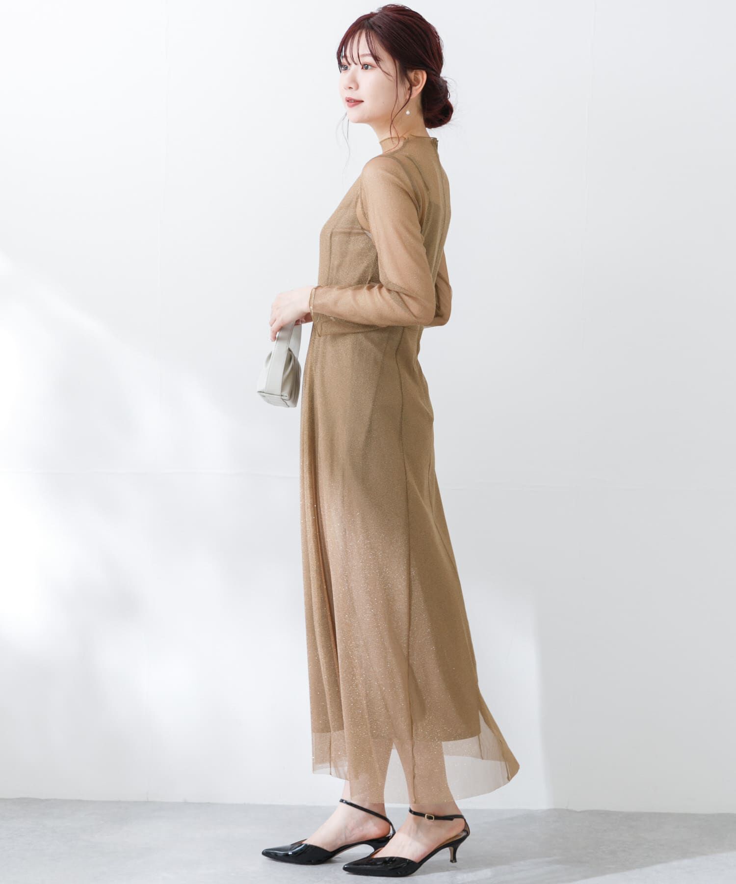 URBAN RESEARCH ROSSO「kaene　ラメチュールメロウワンピース」|ワンピース|