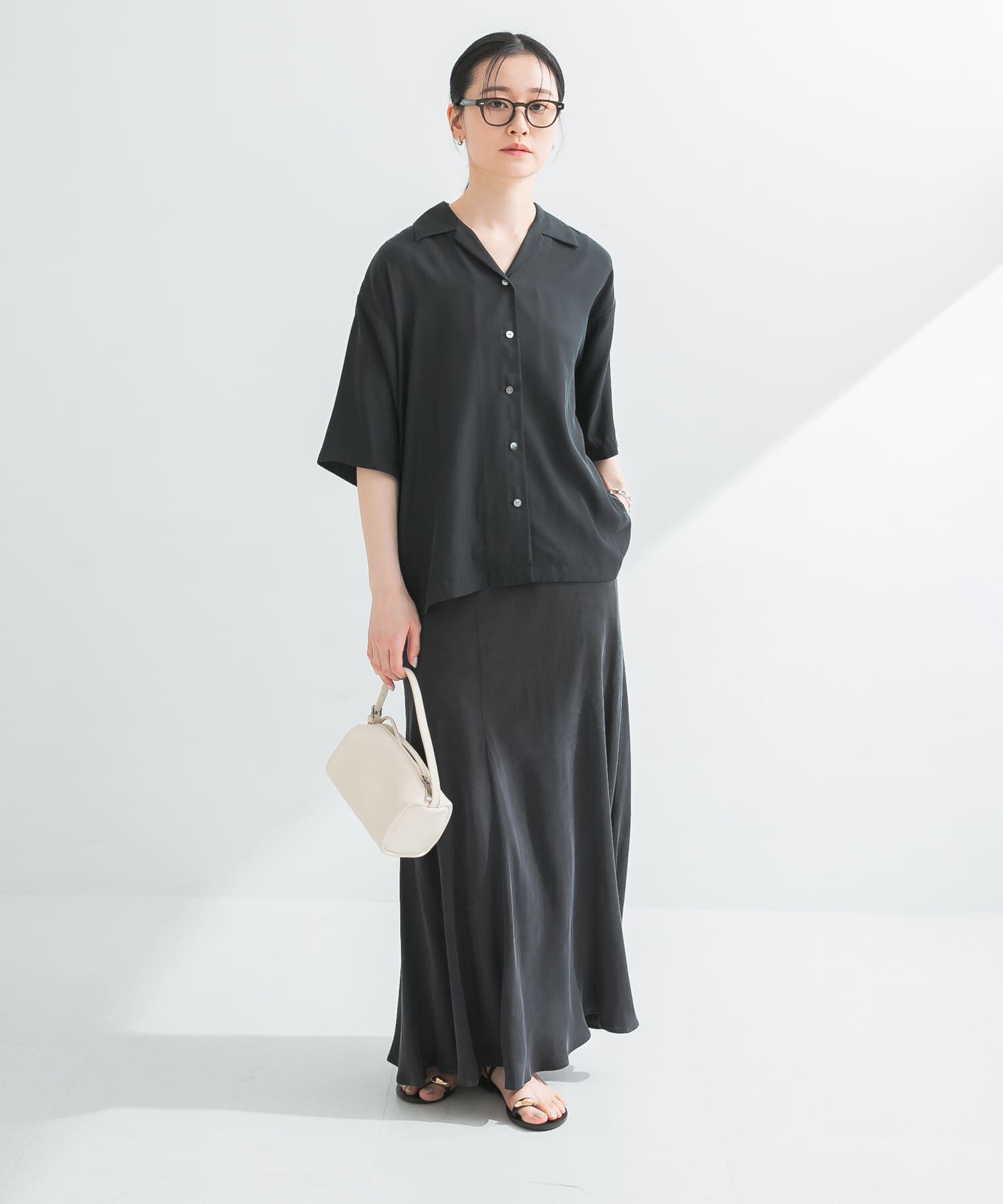 URBAN RESEARCH「『接触冷感』キュプラオープンカラーシャツ」|シャツ・ブラウス|