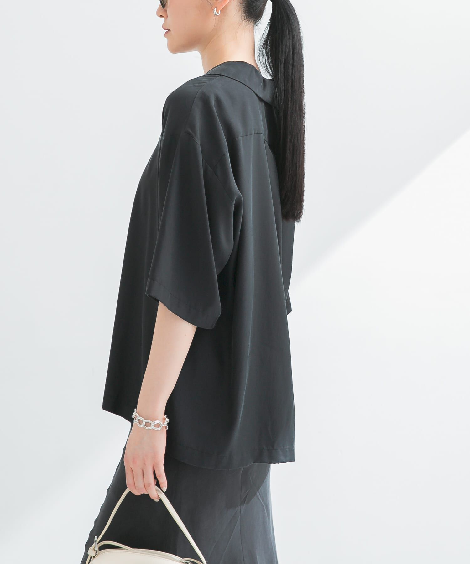 URBAN RESEARCH「『接触冷感』キュプラオープンカラーシャツ」|シャツ・ブラウス|