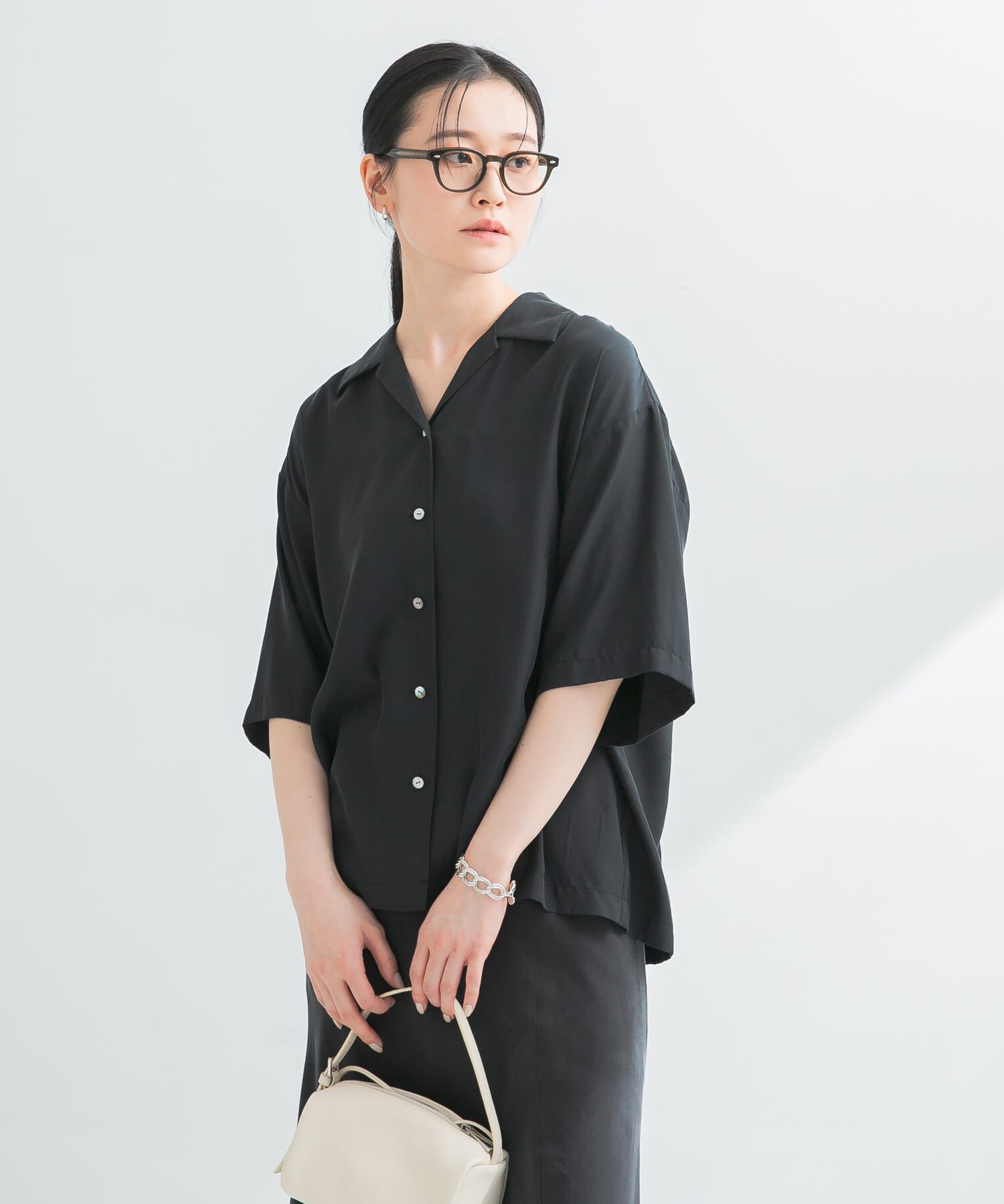 URBAN RESEARCH「『接触冷感』キュプラオープンカラーシャツ」|シャツ・ブラウス|