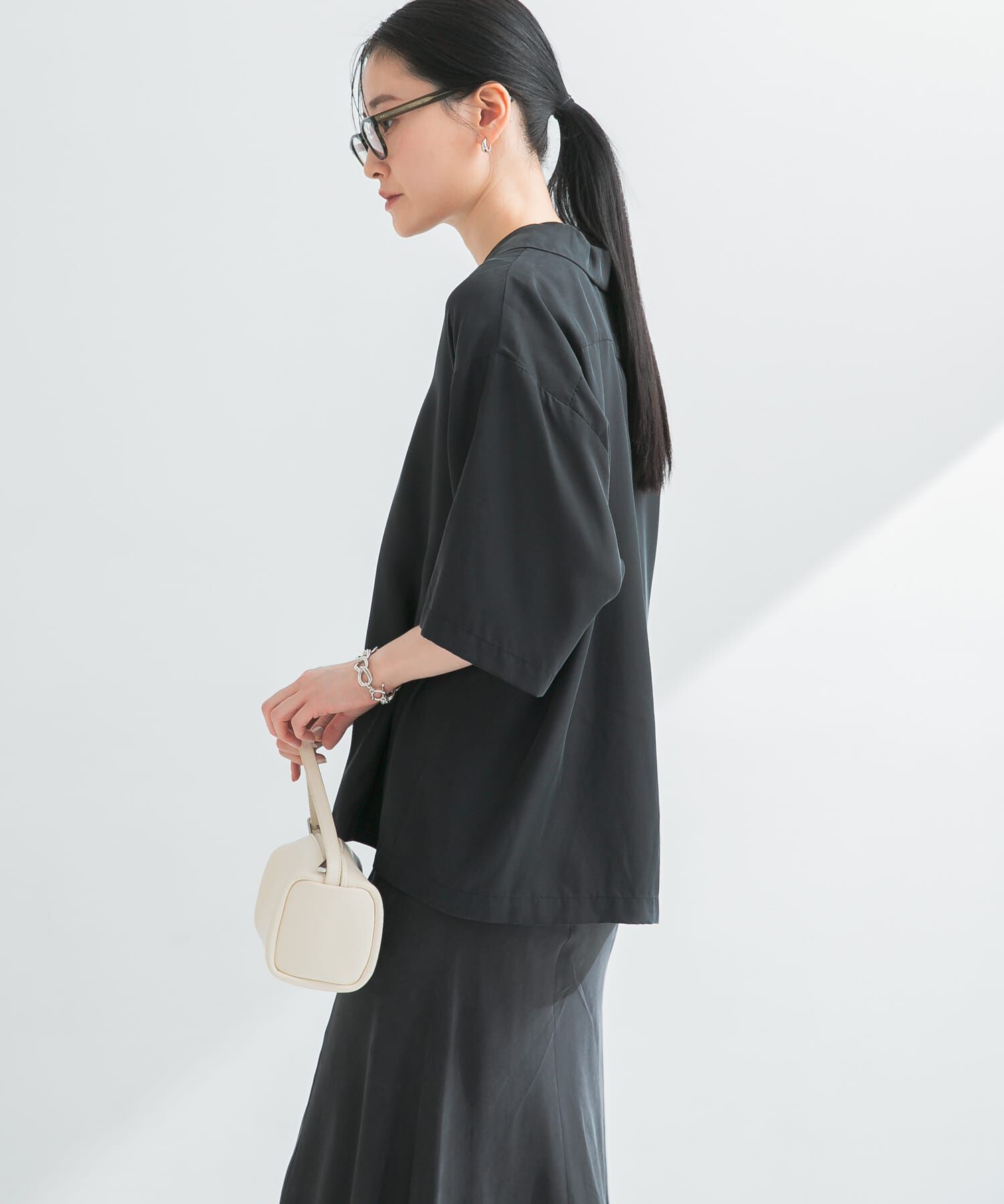 URBAN RESEARCH「『接触冷感』キュプラオープンカラーシャツ」|シャツ・ブラウス|