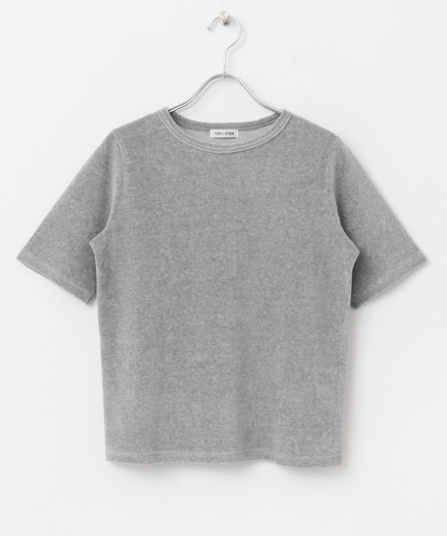 URBAN RESEARCH DOORS「FORK&SPOON　ベロアショートスリーブTシャツ」|Tシャツ・カットソー|