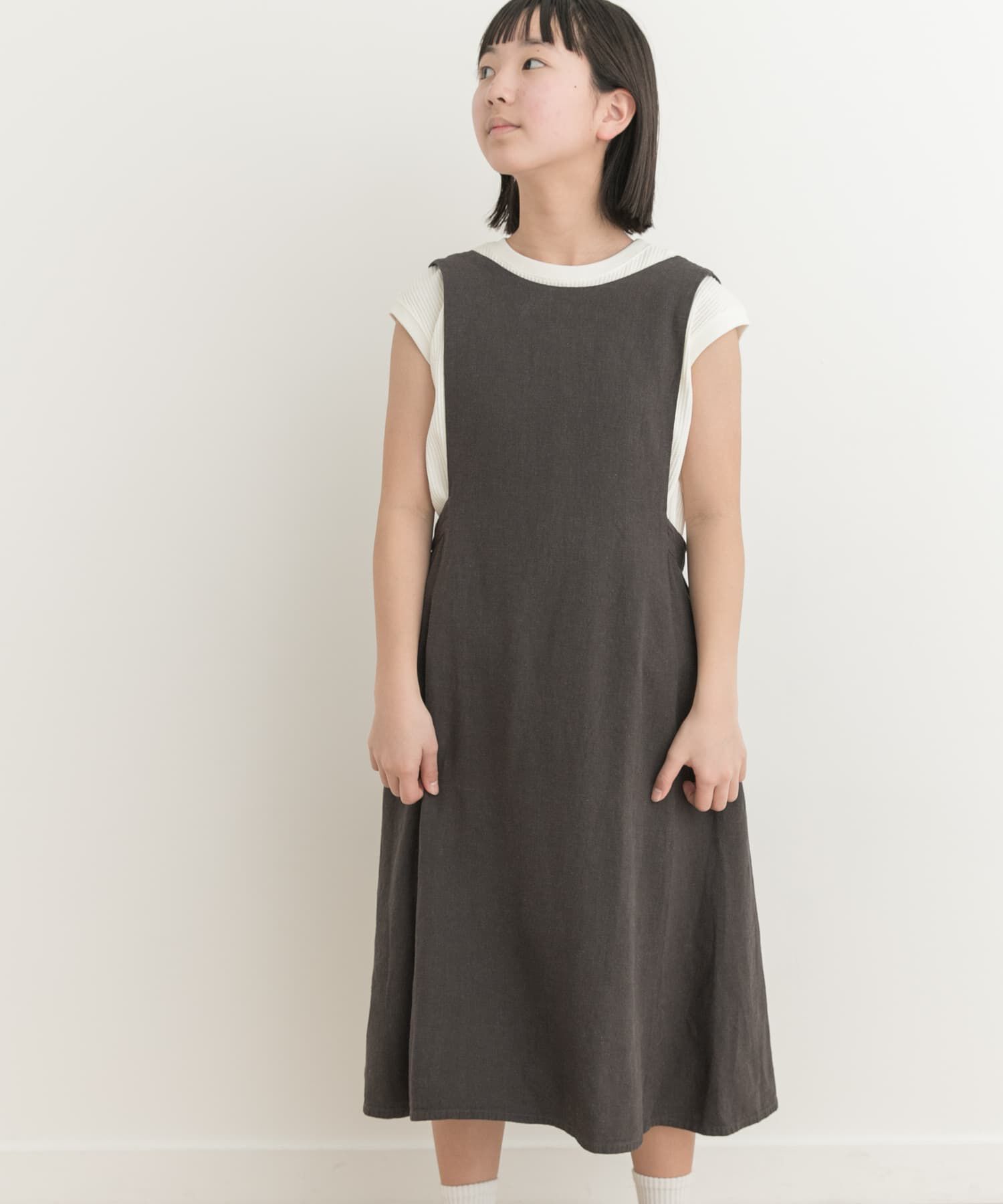 URBAN RESEARCH DOORS「『親子リンク』リネンレーヨンジャンパースカート(KIDS)」|ワンピース|