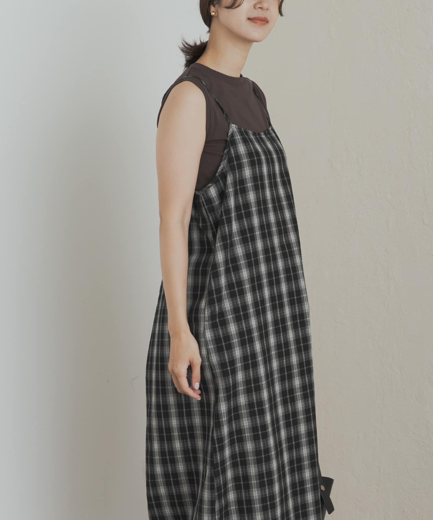 URBAN RESEARCH DOORS「チェックキャミワンピース」|ワンピース|