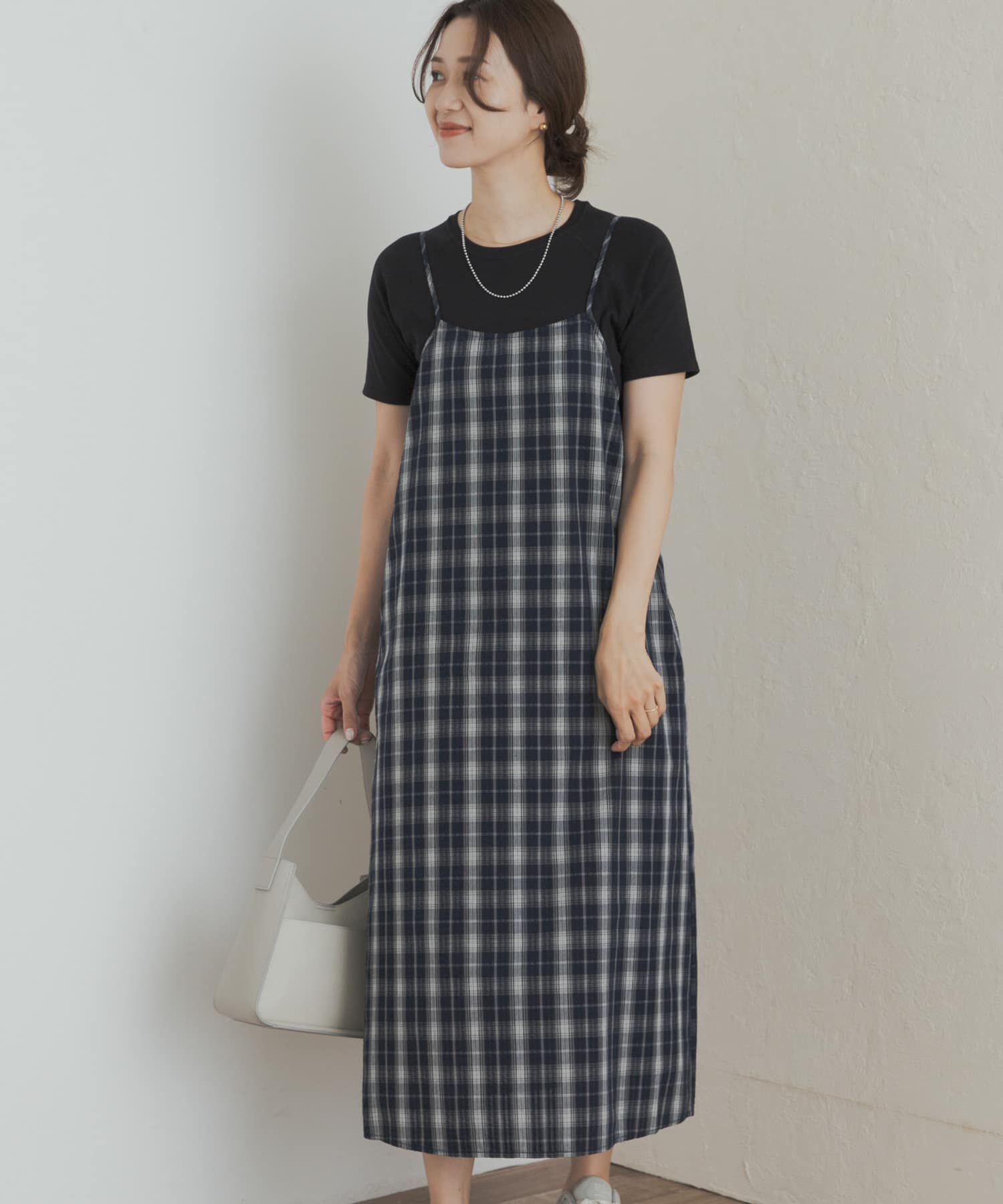 URBAN RESEARCH DOORS「チェックキャミワンピース」|ワンピース|