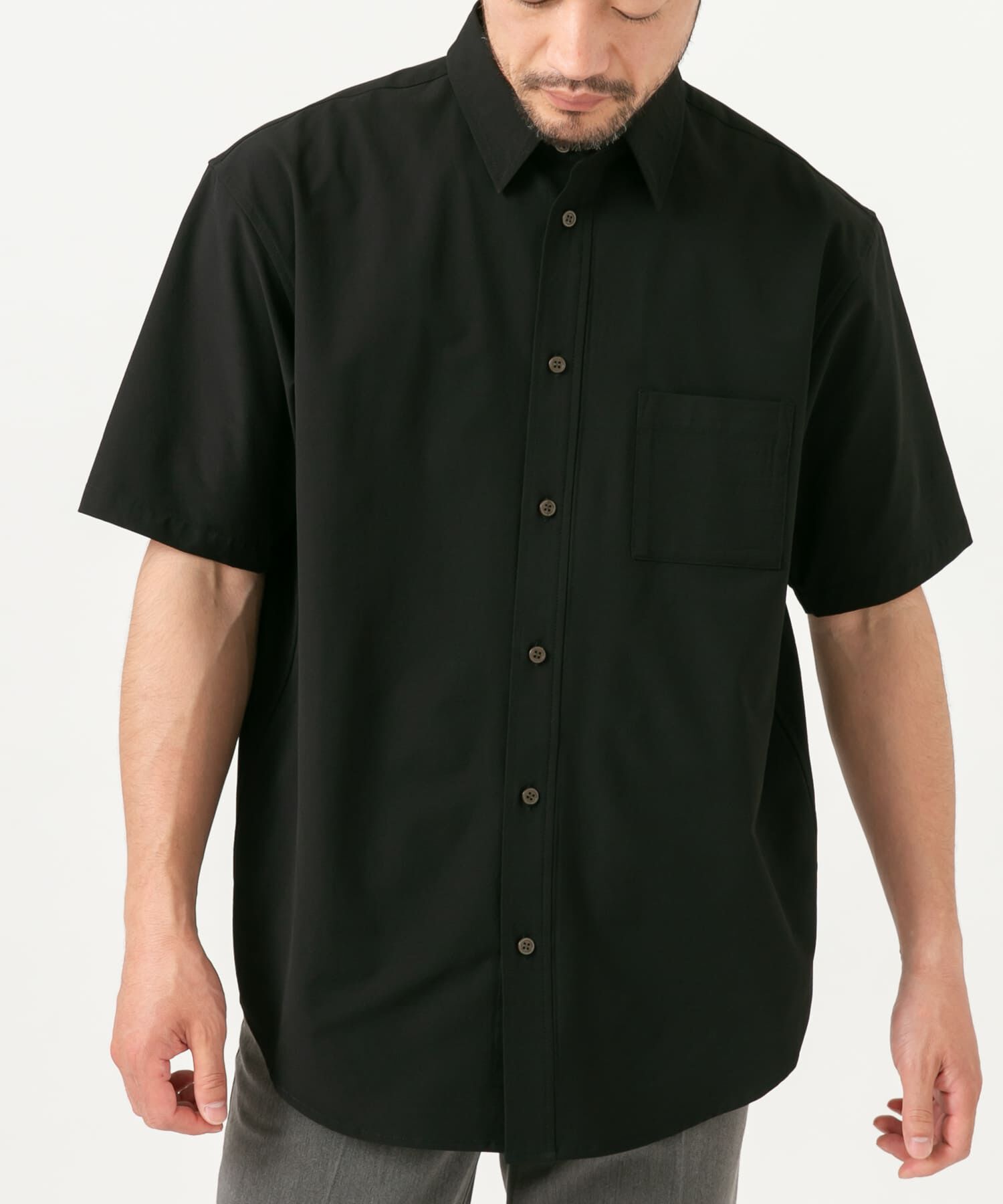 URBAN RESEARCH ROSSO「『XLサイズあり』マイクロサッカーレギュラーカラー半袖シャツ」|シャツ・ブラウス|